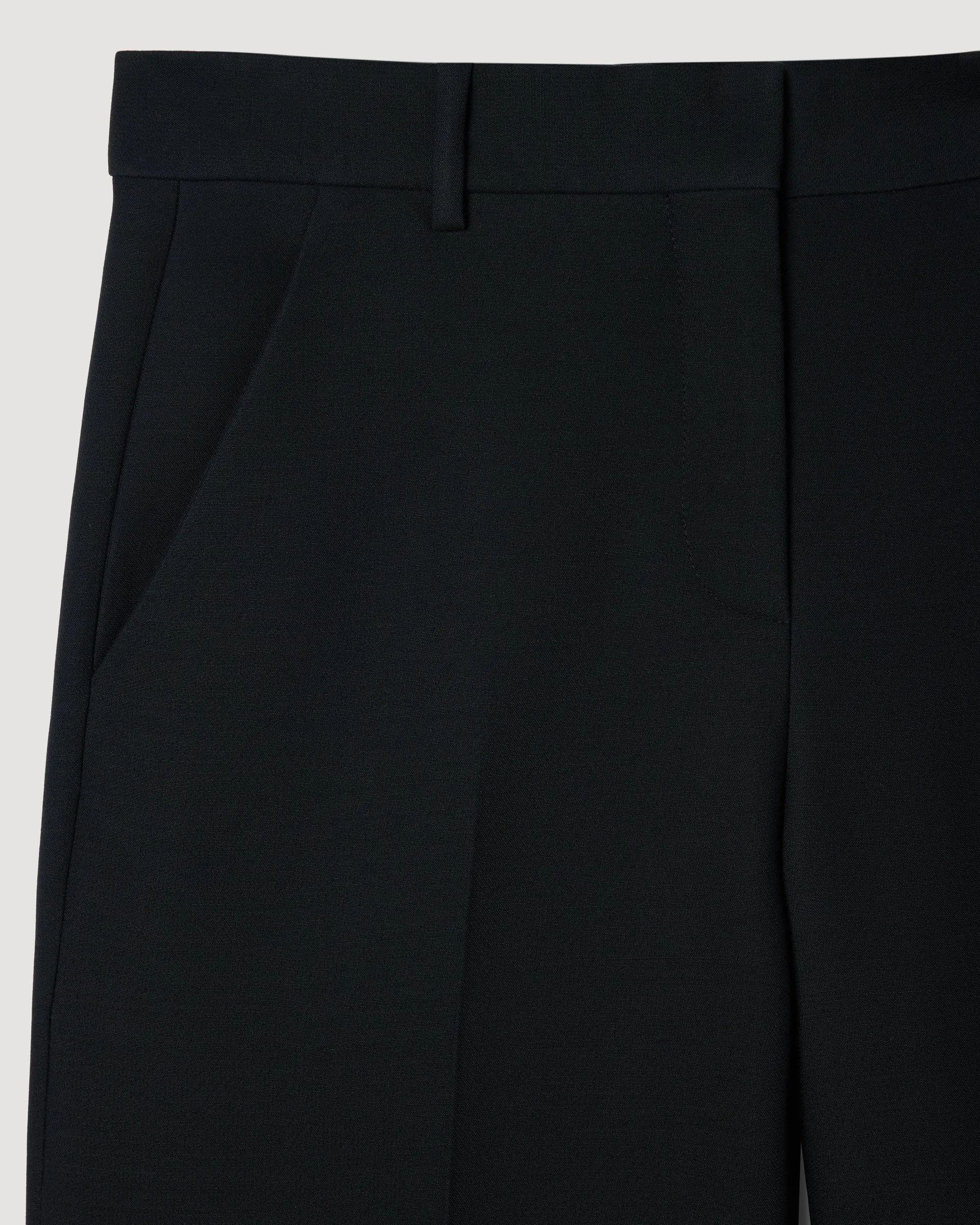 Anya Trousers in Wool Viscose, Black