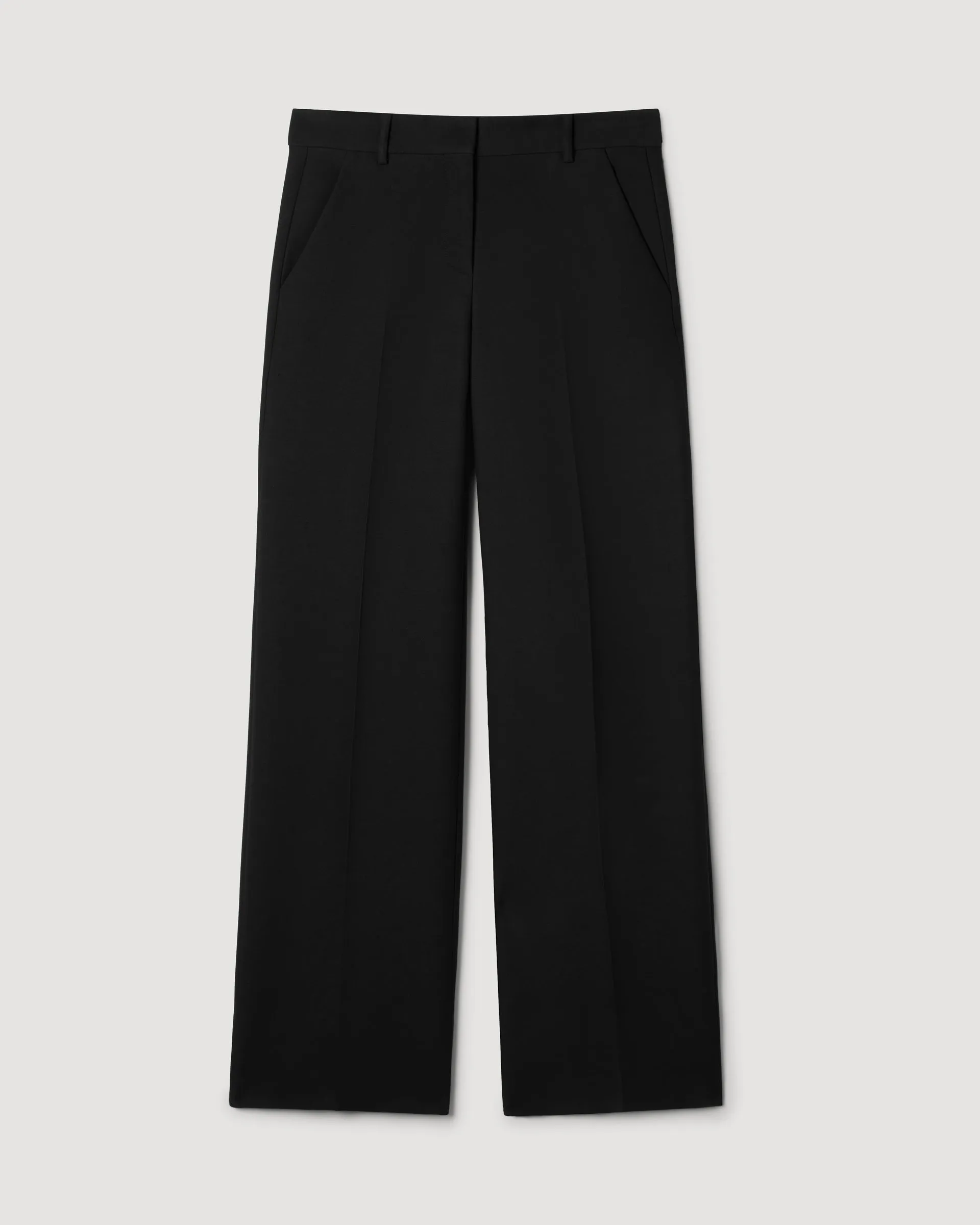 Anya Trousers in Wool Viscose, Black