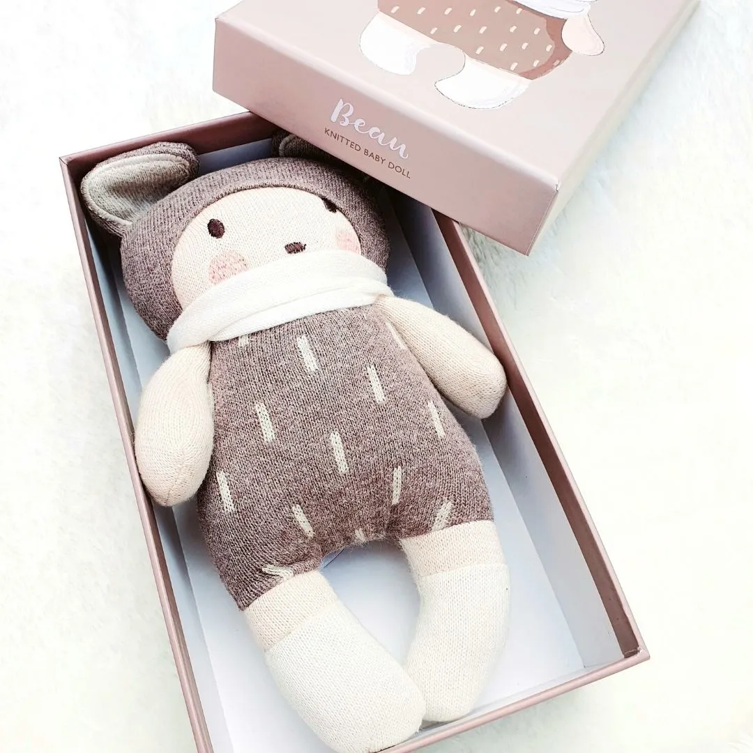 Baby Beau Knitted Doll Soft Toy in Gift Box