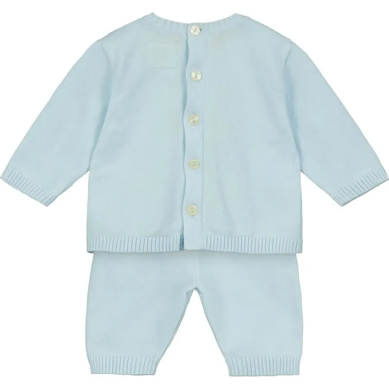 Baby Boys Enzo Blue Knitted Set with Hat