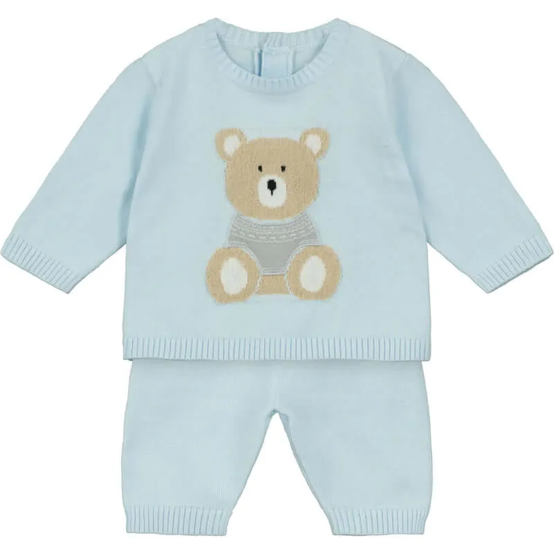 Baby Boys Enzo Blue Knitted Set with Hat