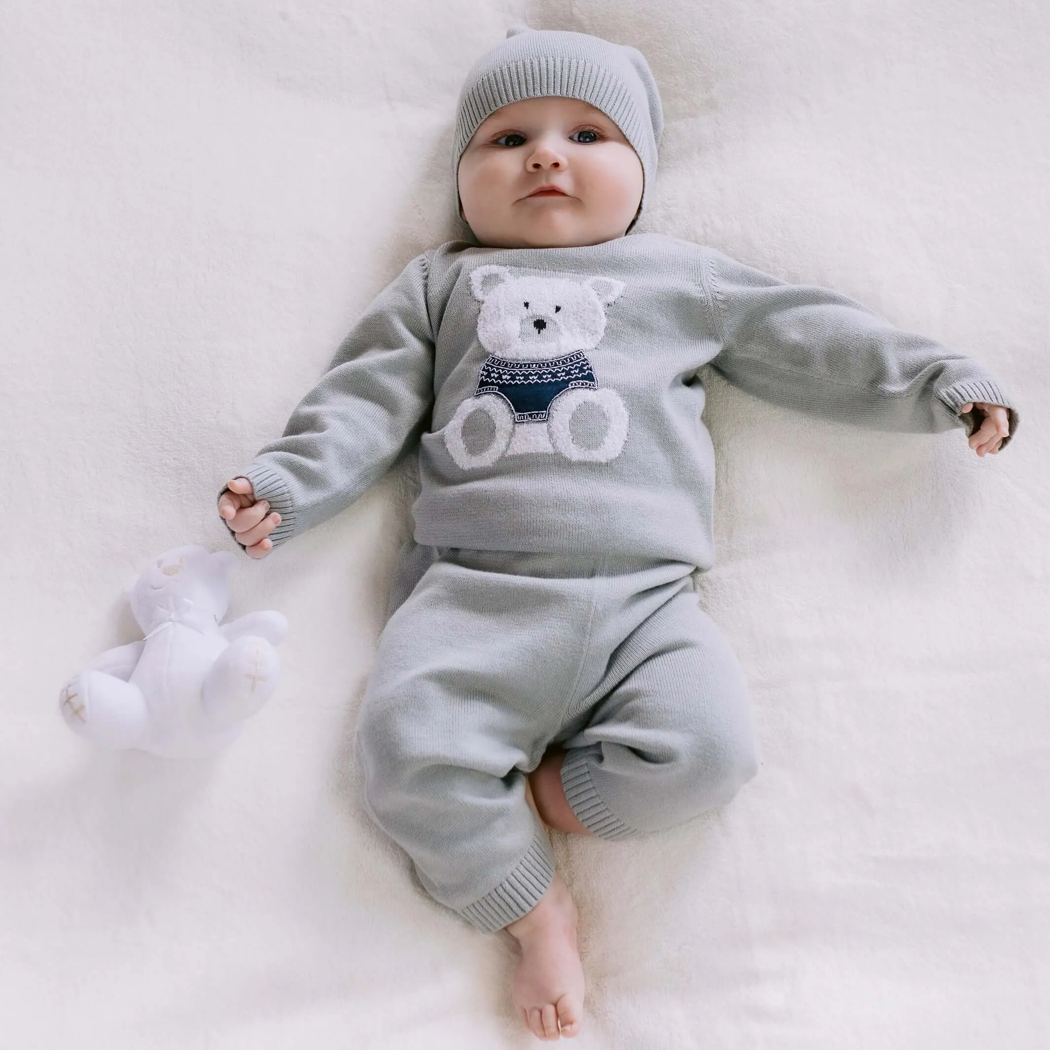 Baby Boys Grey Enzo Knitted Set