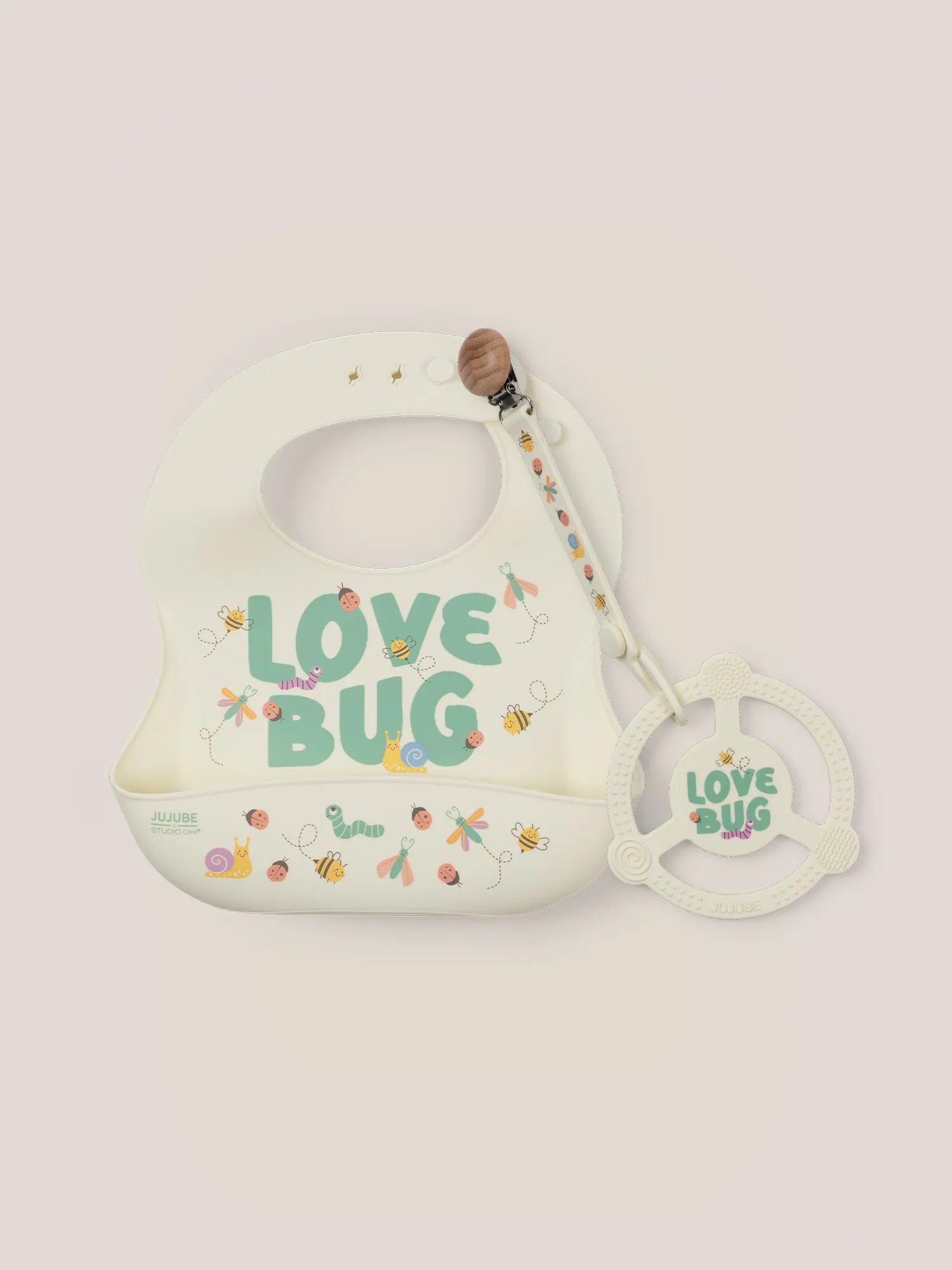 Bib and Teether Baby Bundle - Love Bug