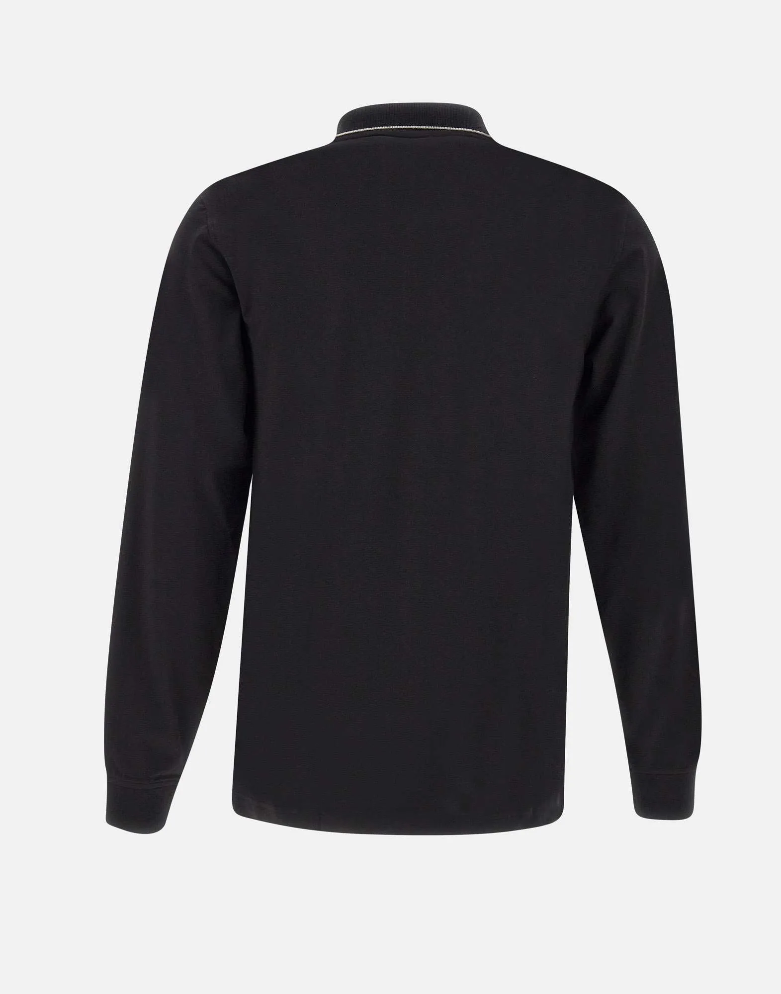 Black Long Sleeve Striped Polo Shirt