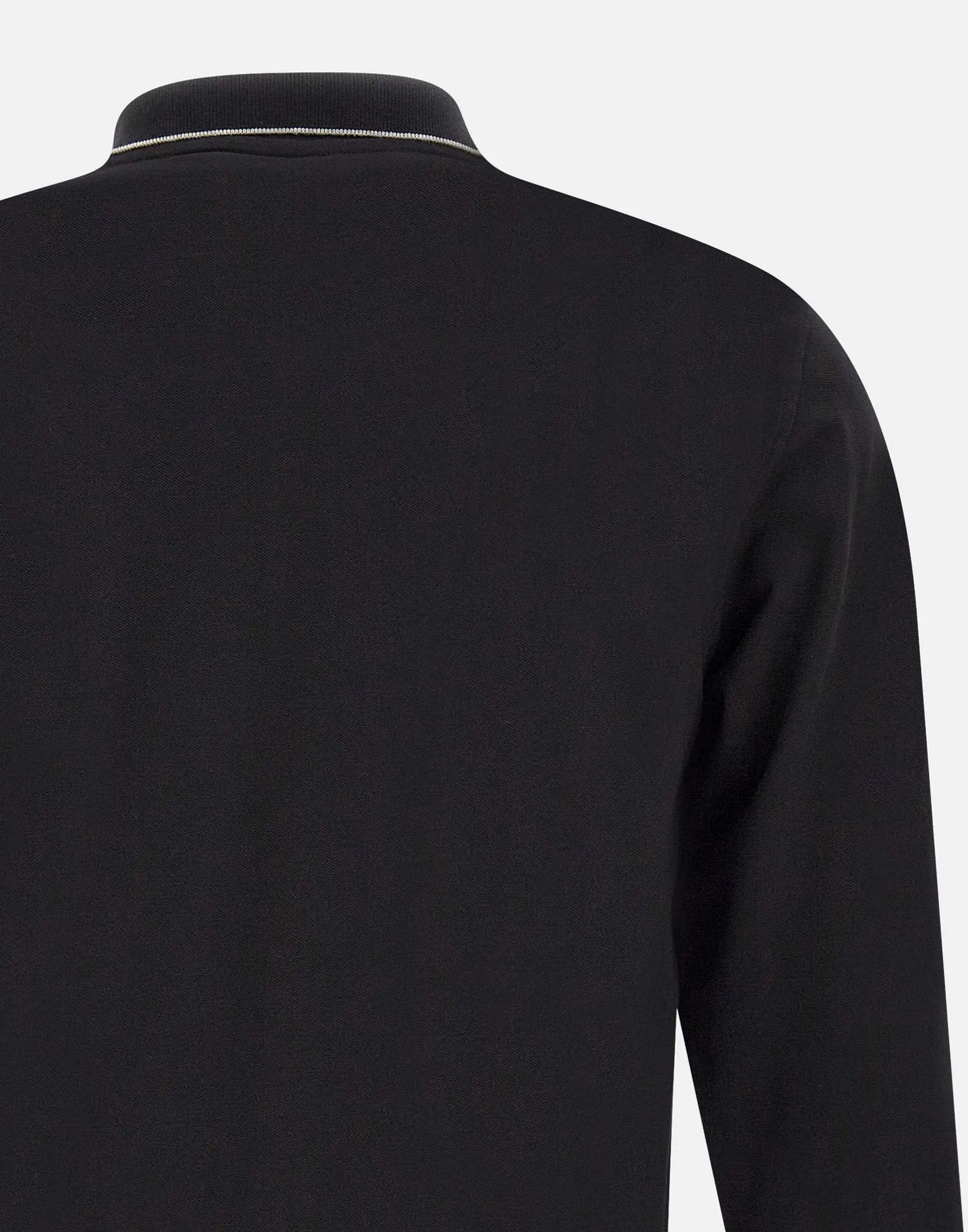 Black Long Sleeve Striped Polo Shirt