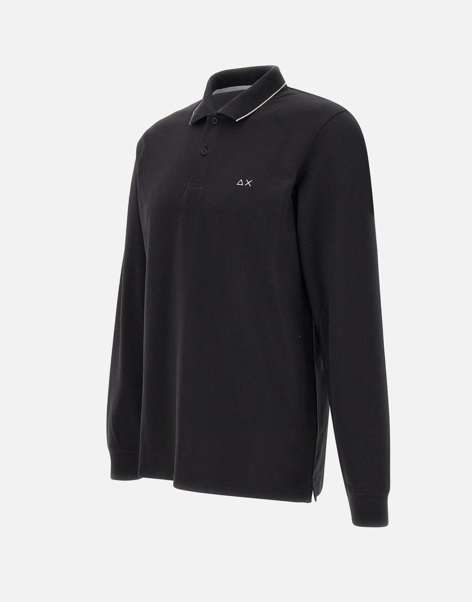 Black Long Sleeve Striped Polo Shirt