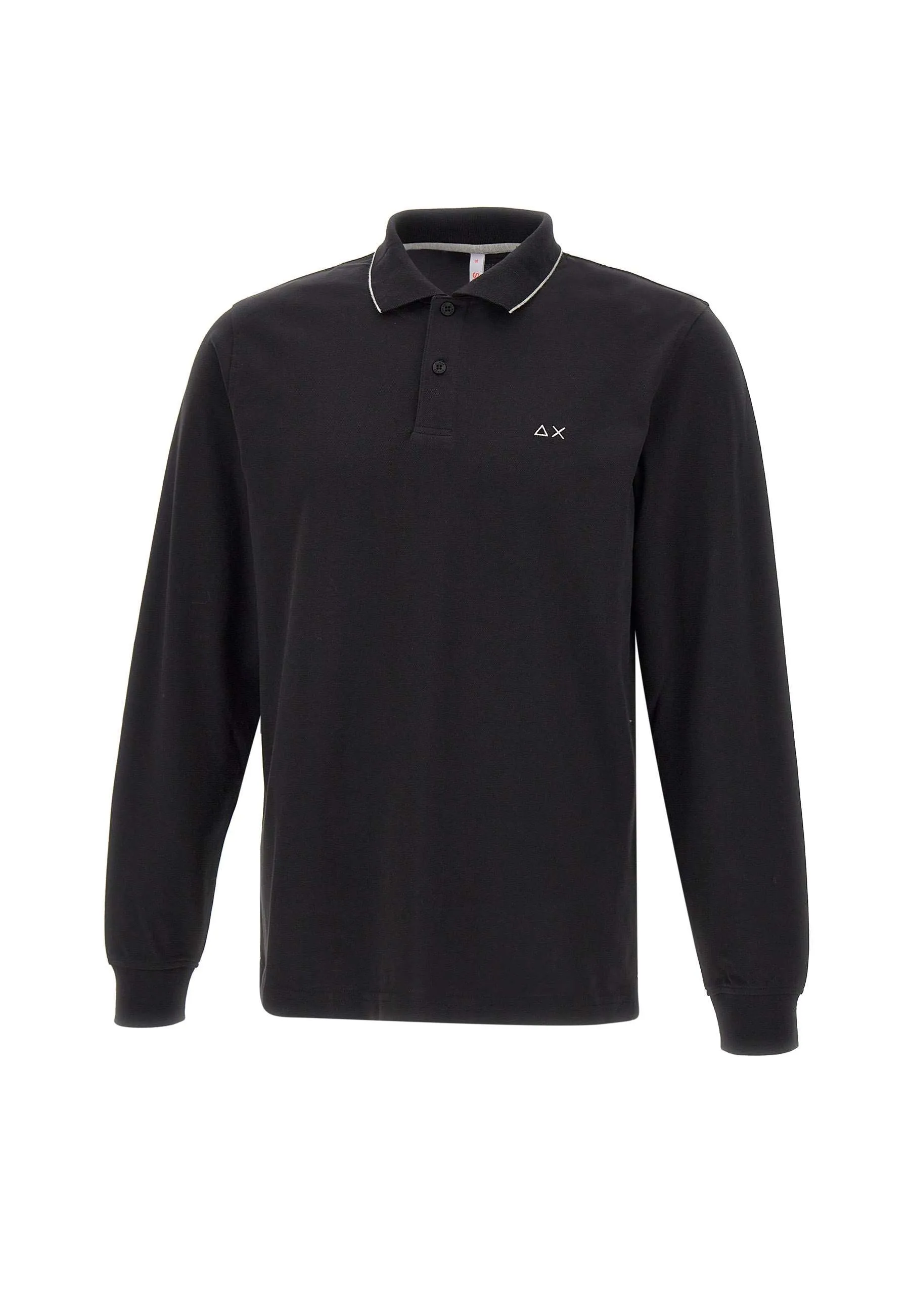 Black Long Sleeve Striped Polo Shirt