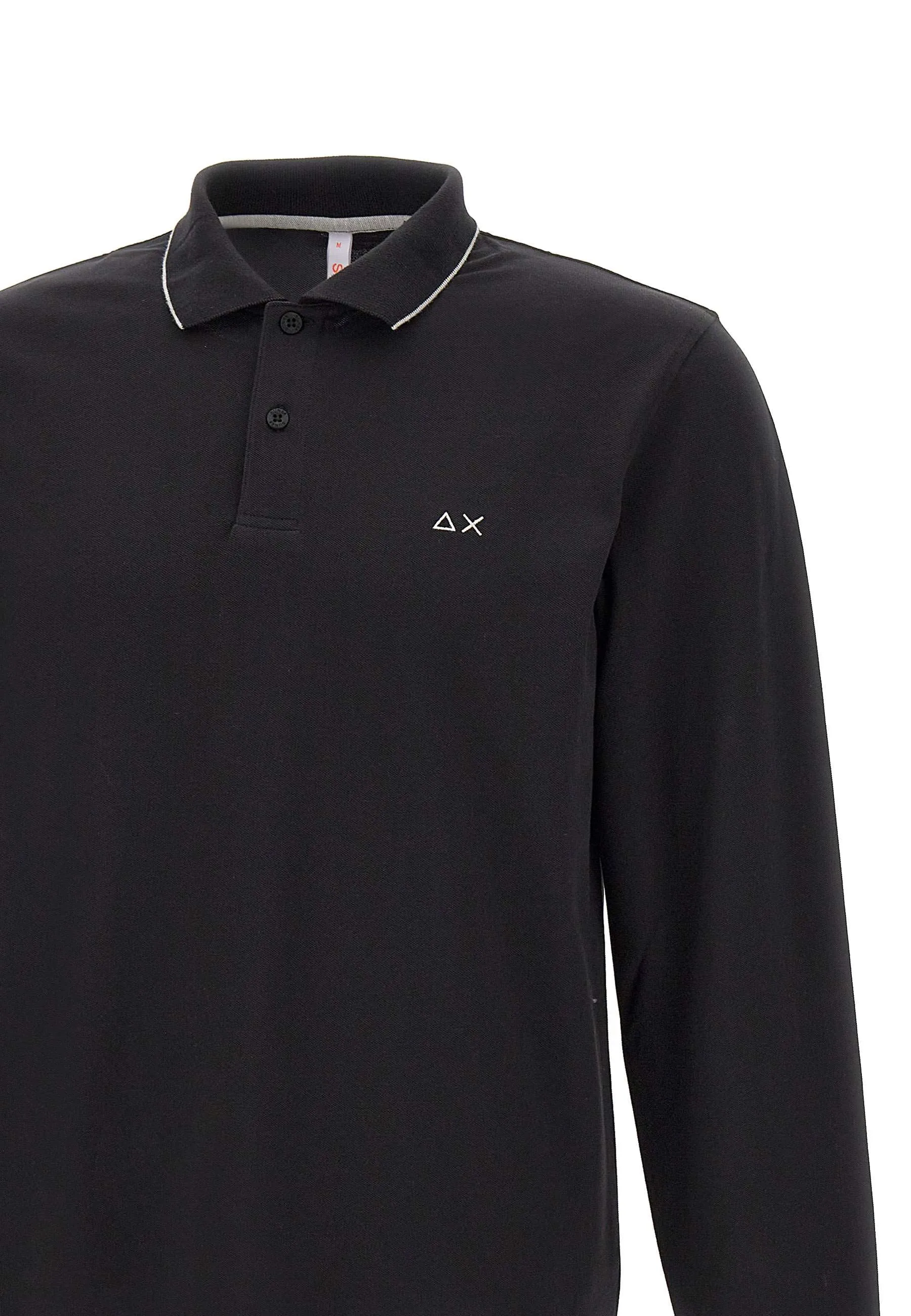 Black Long Sleeve Striped Polo Shirt