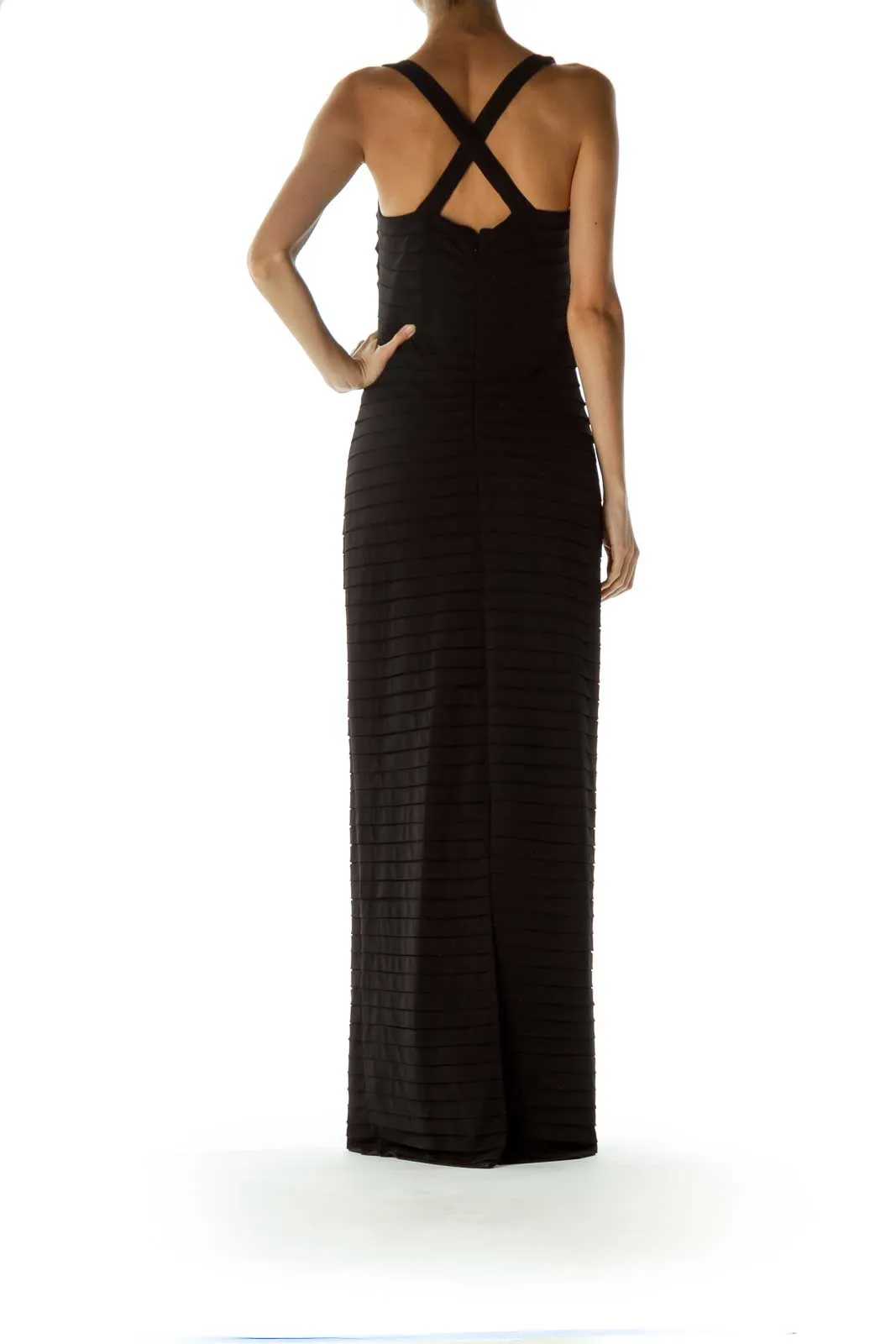 Black Ruffled Maxi Dress