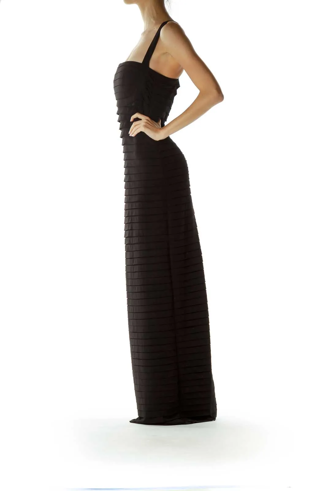 Black Ruffled Maxi Dress