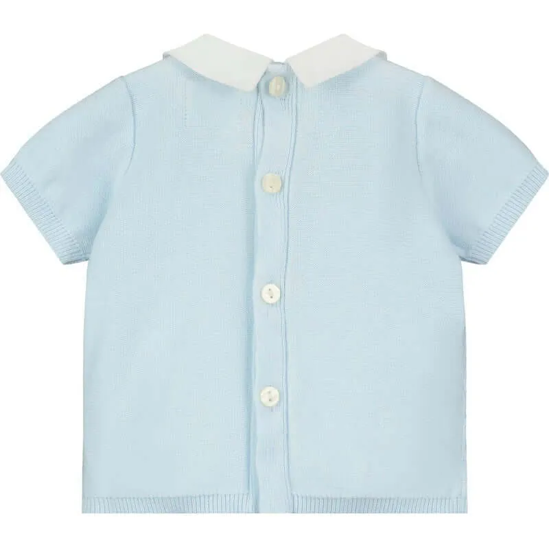 Boys Blue Cotton Diamond Short Set