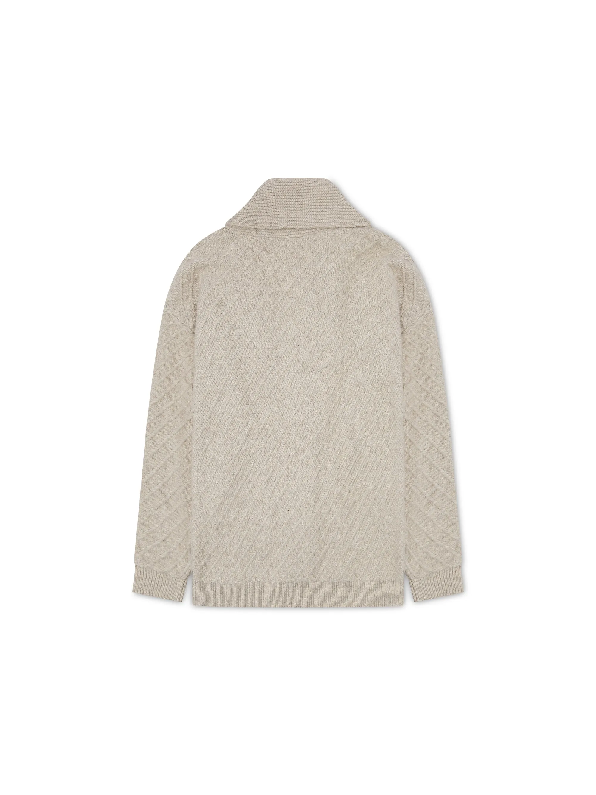 'CAMILLE' KNITTED CARDIGAN WITH SCARF DETAIL BEIGE