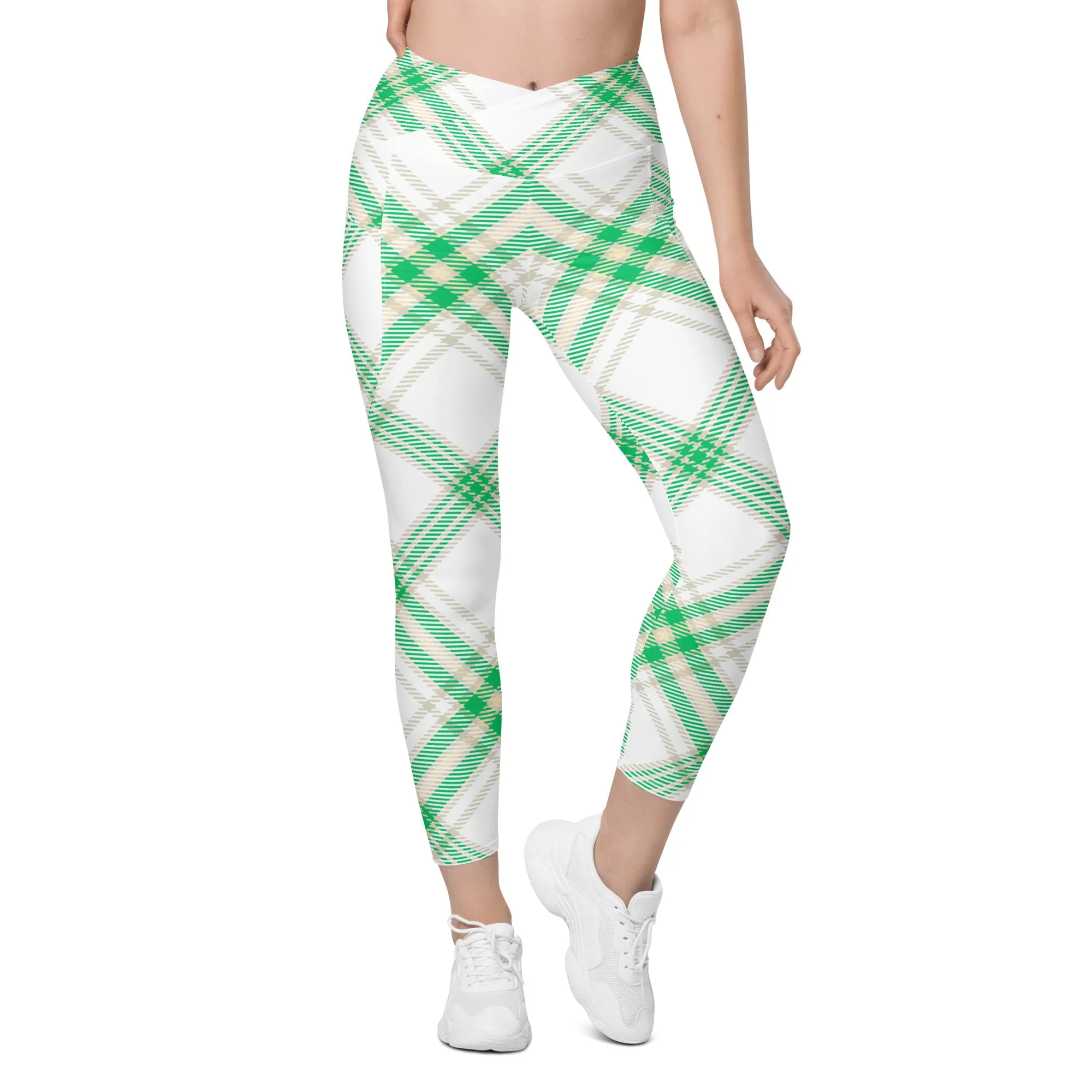 Check Pattern Crossover leggings with pockets, lioness-love