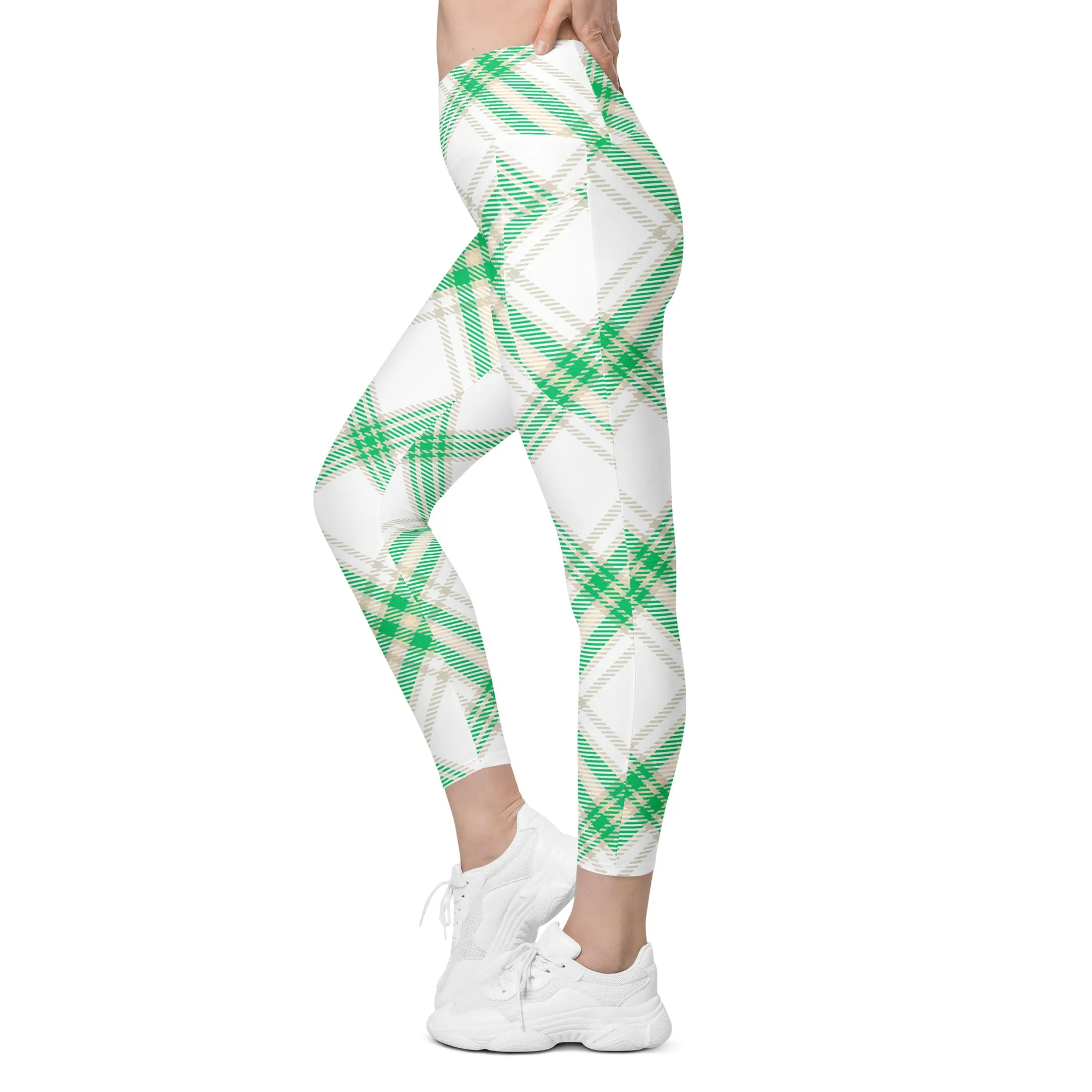 Check Pattern Crossover leggings with pockets, lioness-love