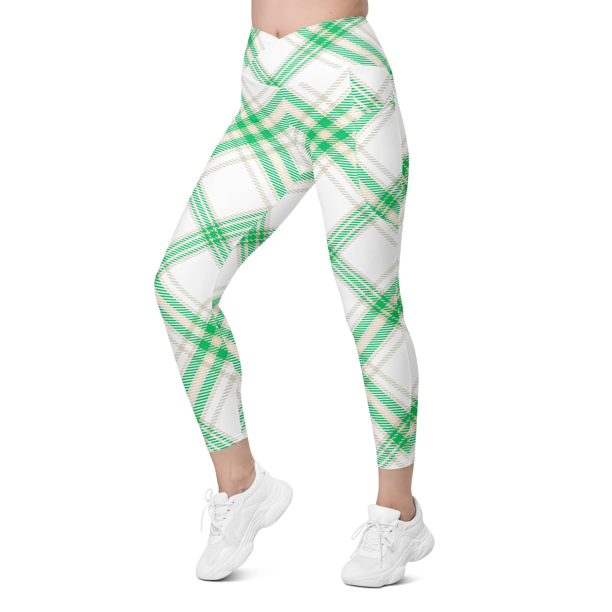 Check Pattern Crossover leggings with pockets, lioness-love