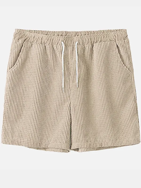 Corduroy Short-sleeved Shorts Suit