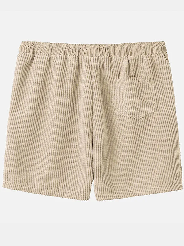 Corduroy Short-sleeved Shorts Suit