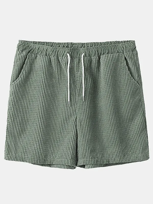 Corduroy Short-sleeved Shorts Suit