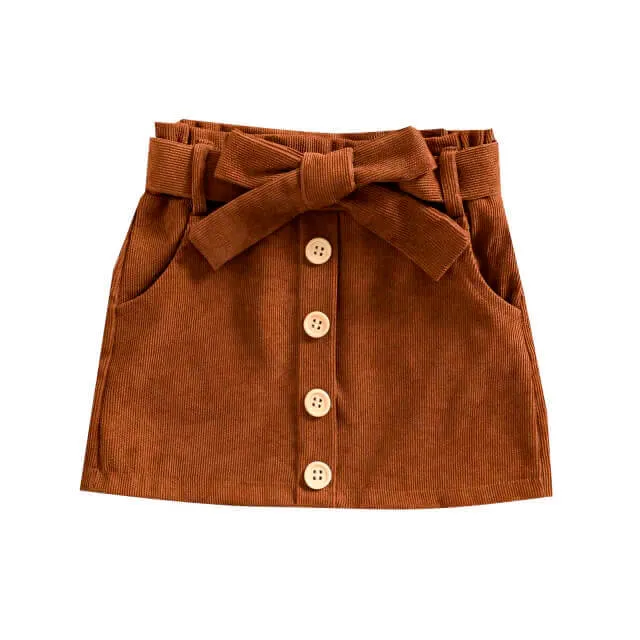 Corduroy Solid Toddler Skirt