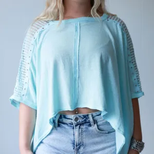 Cotton Candy Lace Stitched Top