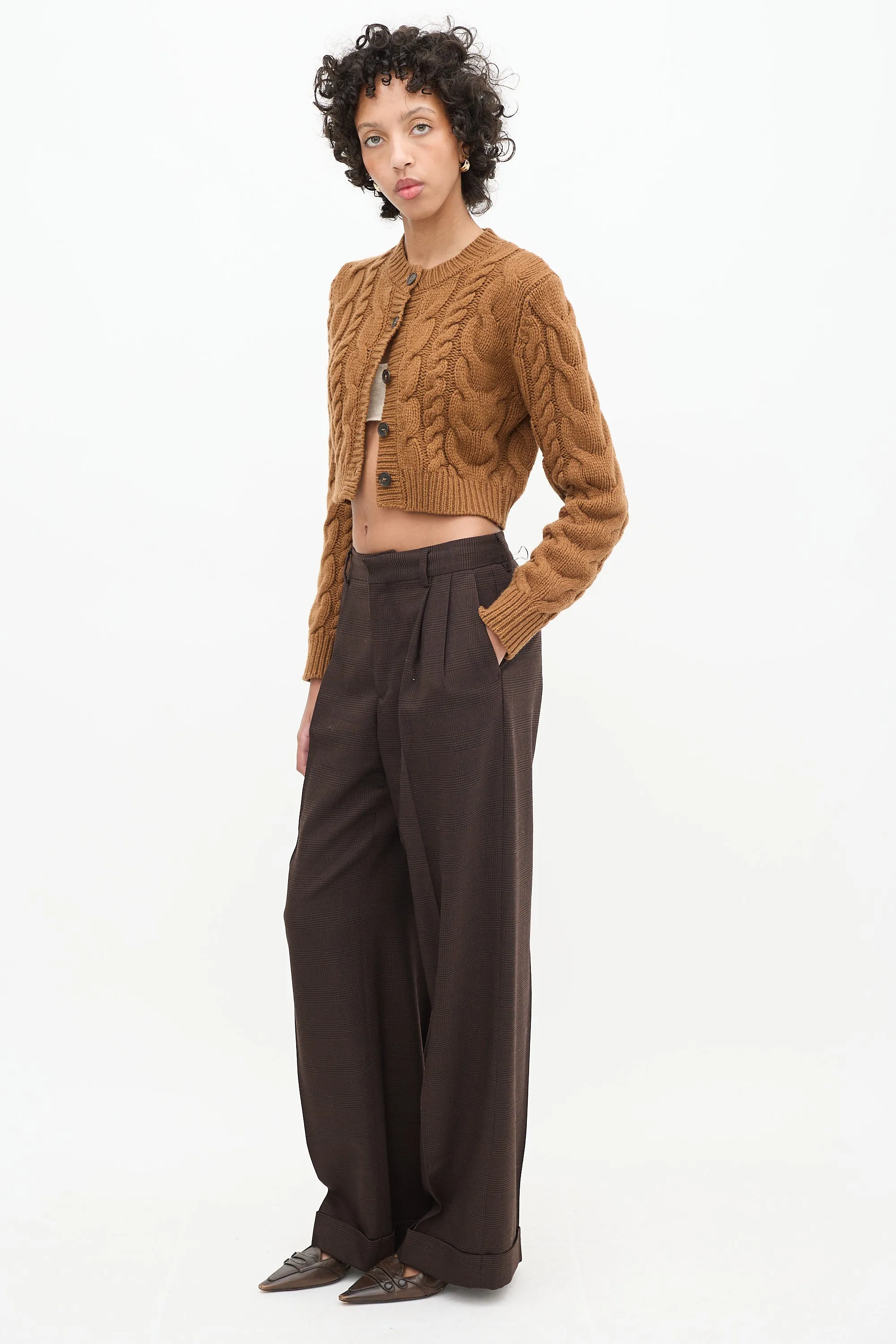 Dark Brown Wool Kinley Check Trouser