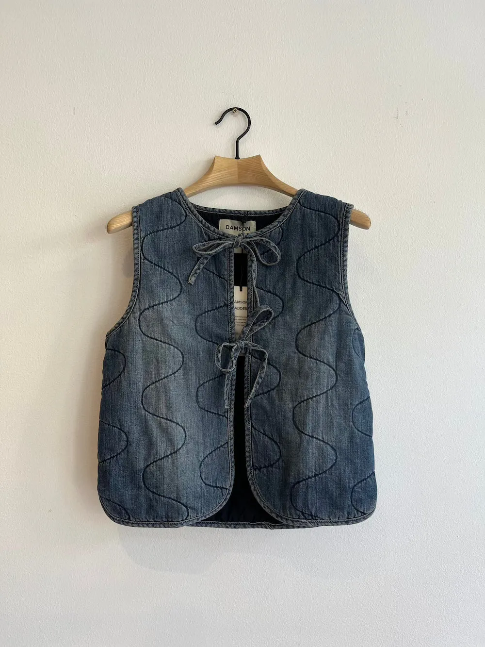 Denim Tilly Quilted Gilet Dirty Vintage Wash