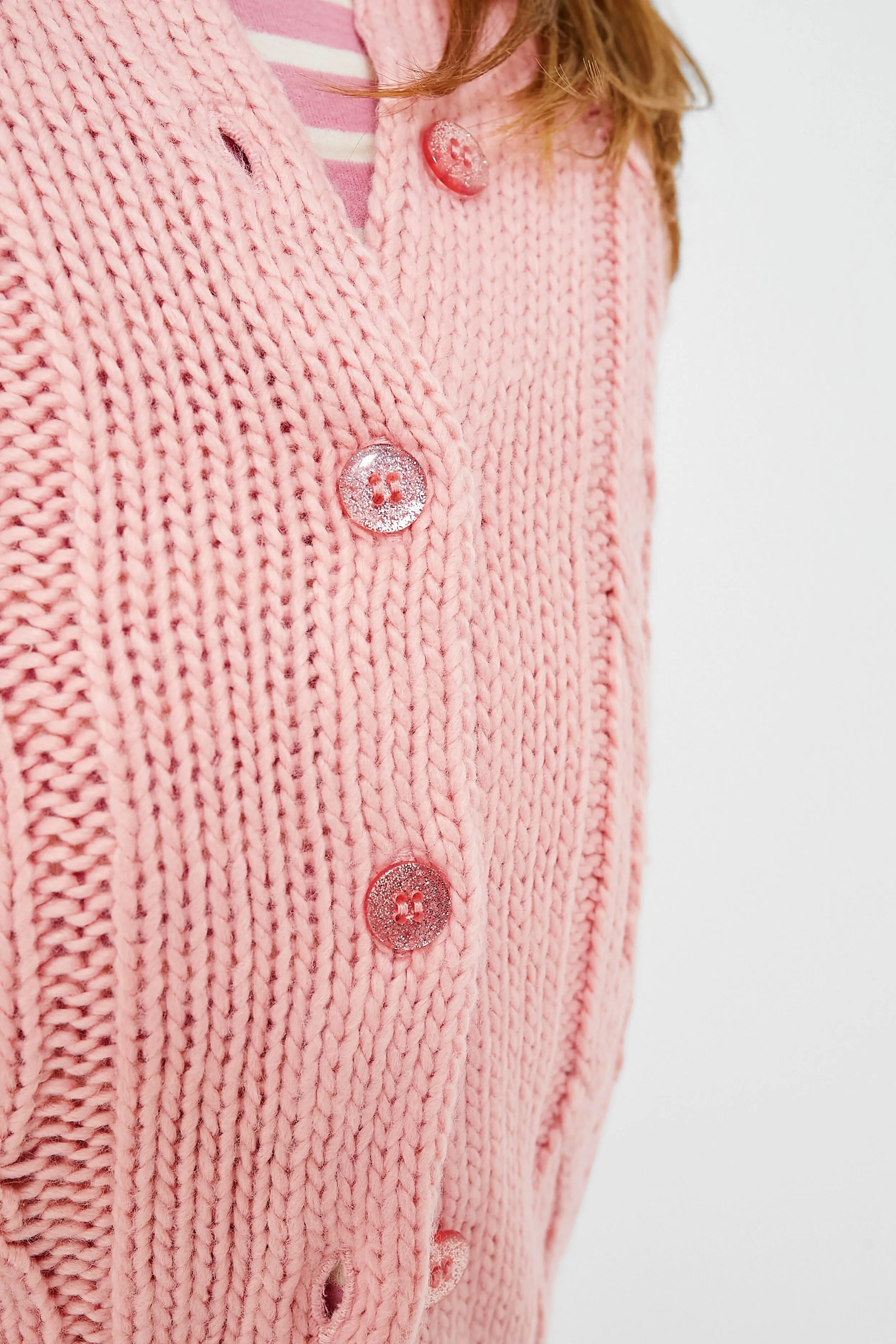 Dusty Rose Cable Constance Sweater