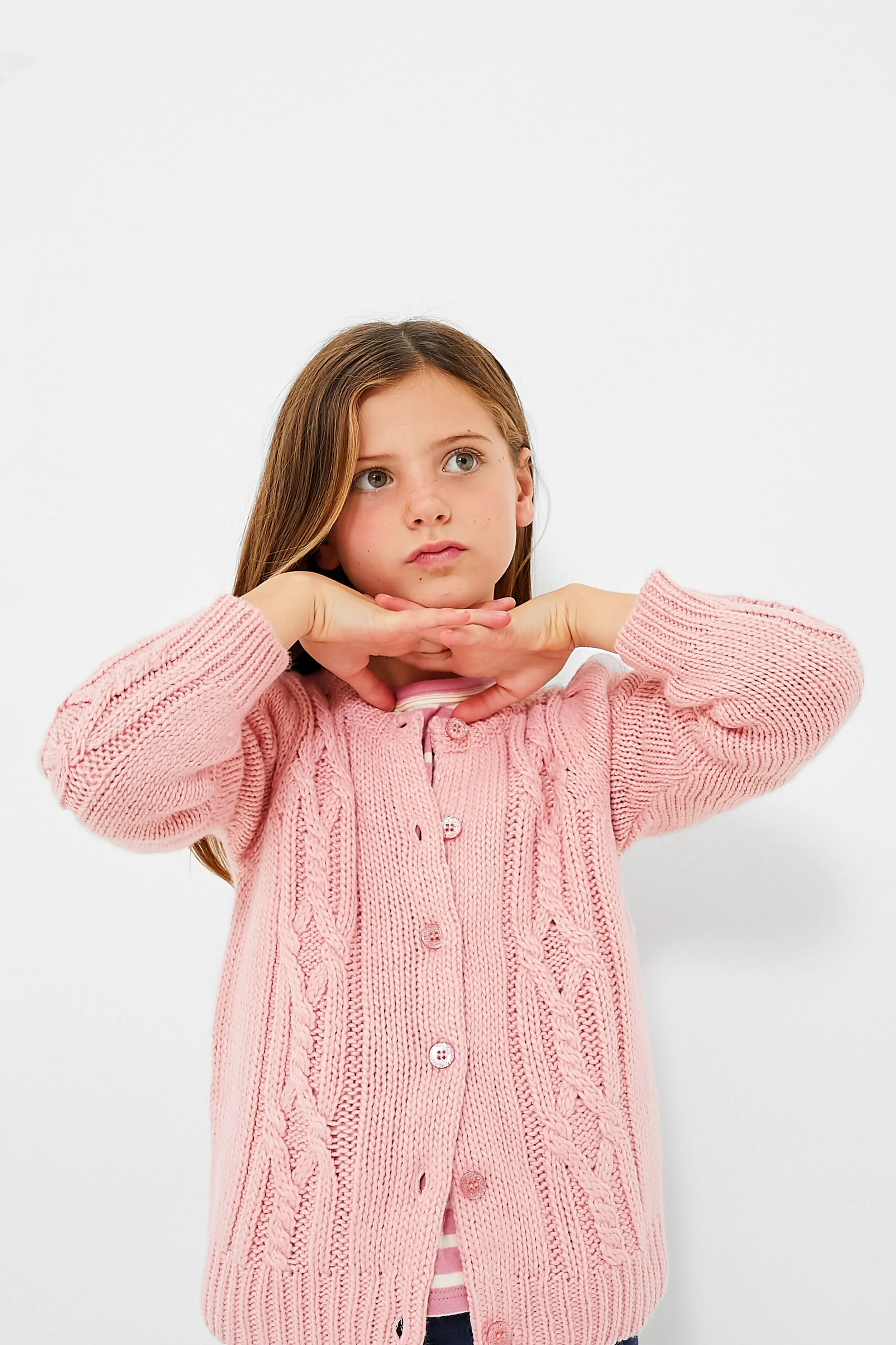 Dusty Rose Cable Constance Sweater