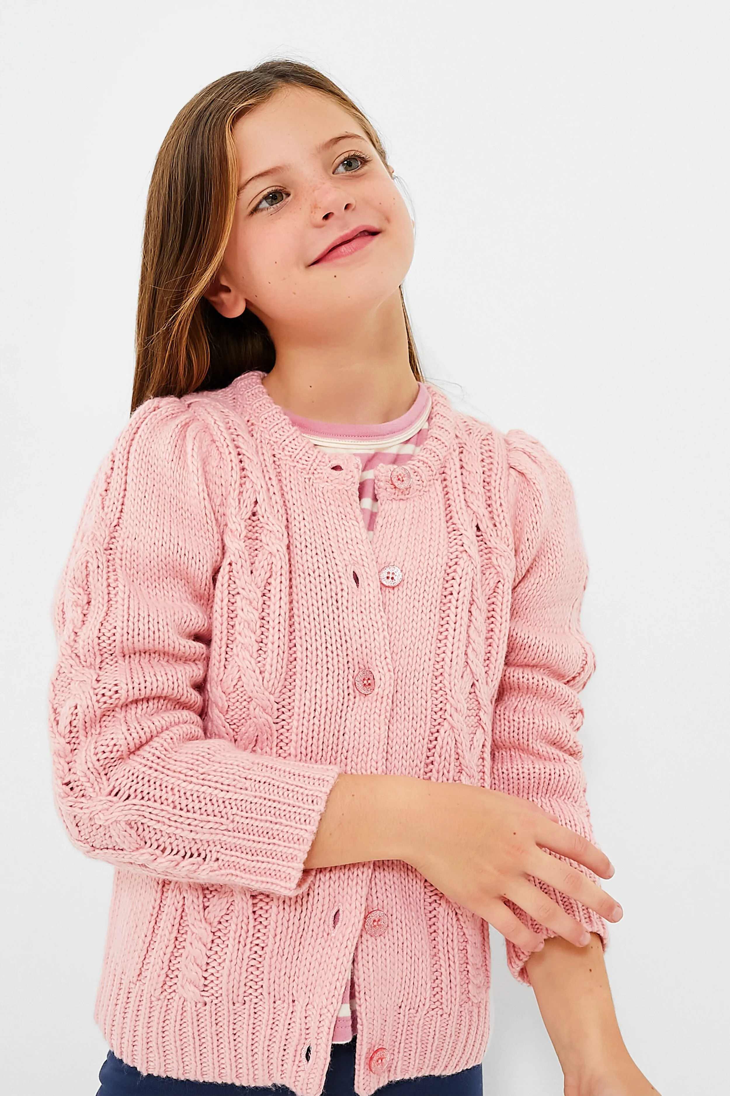 Dusty Rose Cable Constance Sweater