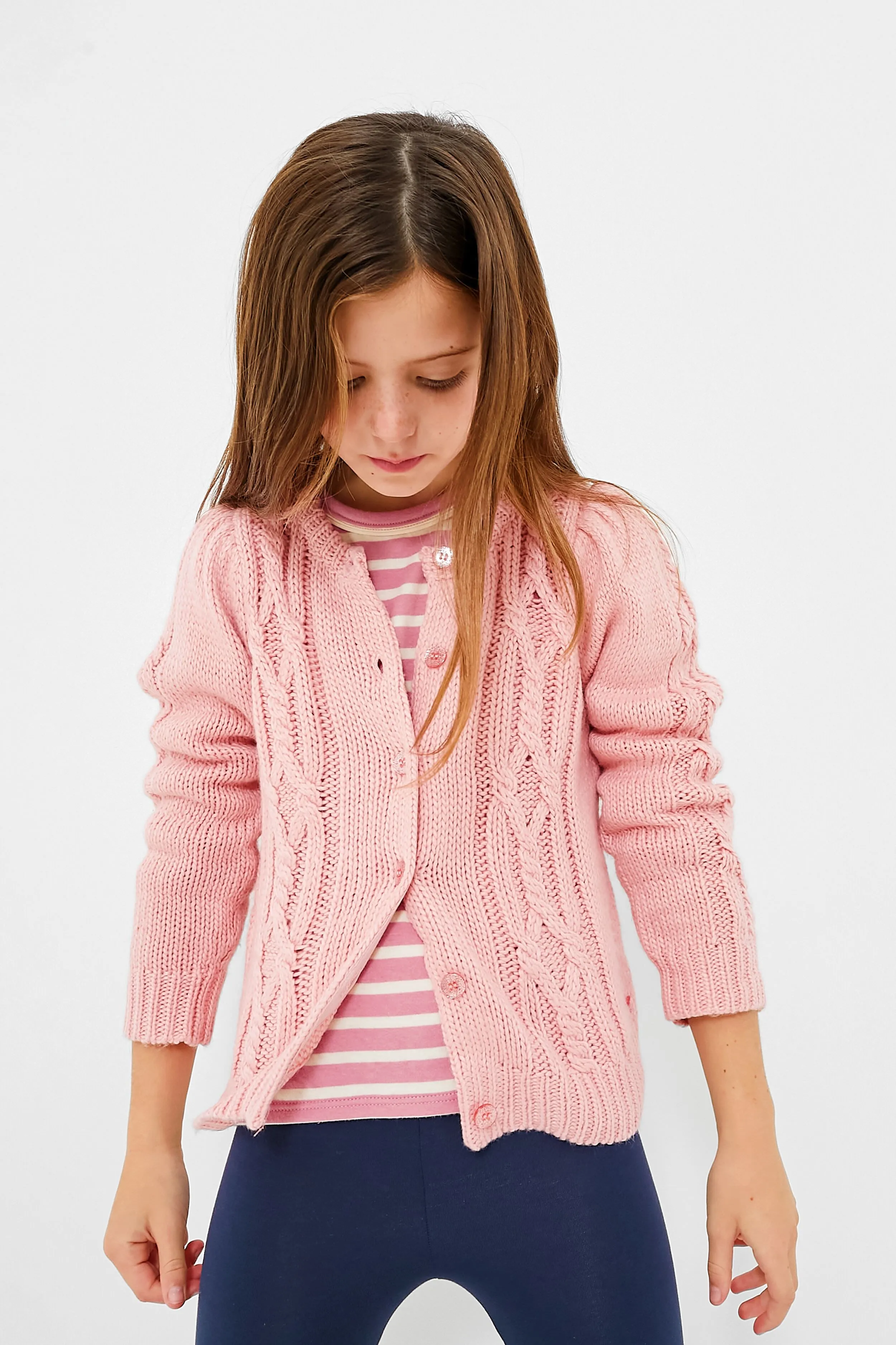 Dusty Rose Cable Constance Sweater