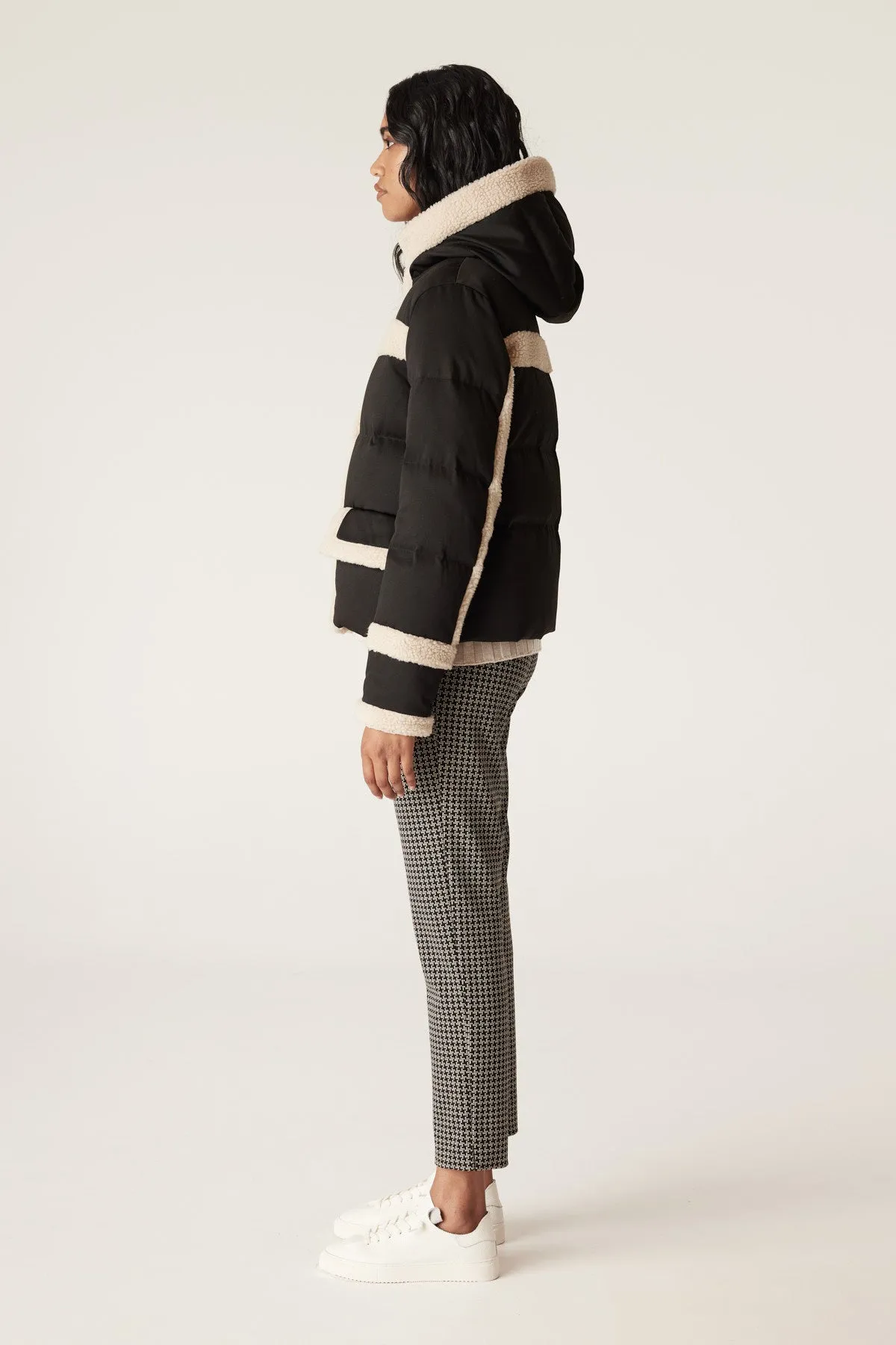 Elke Shearling Puffer - Black