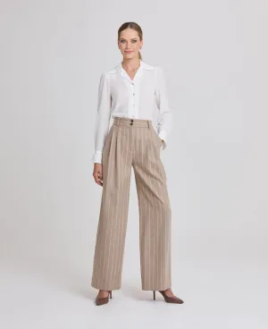 Eve High Waisted Wide Leg Pleated Trousers