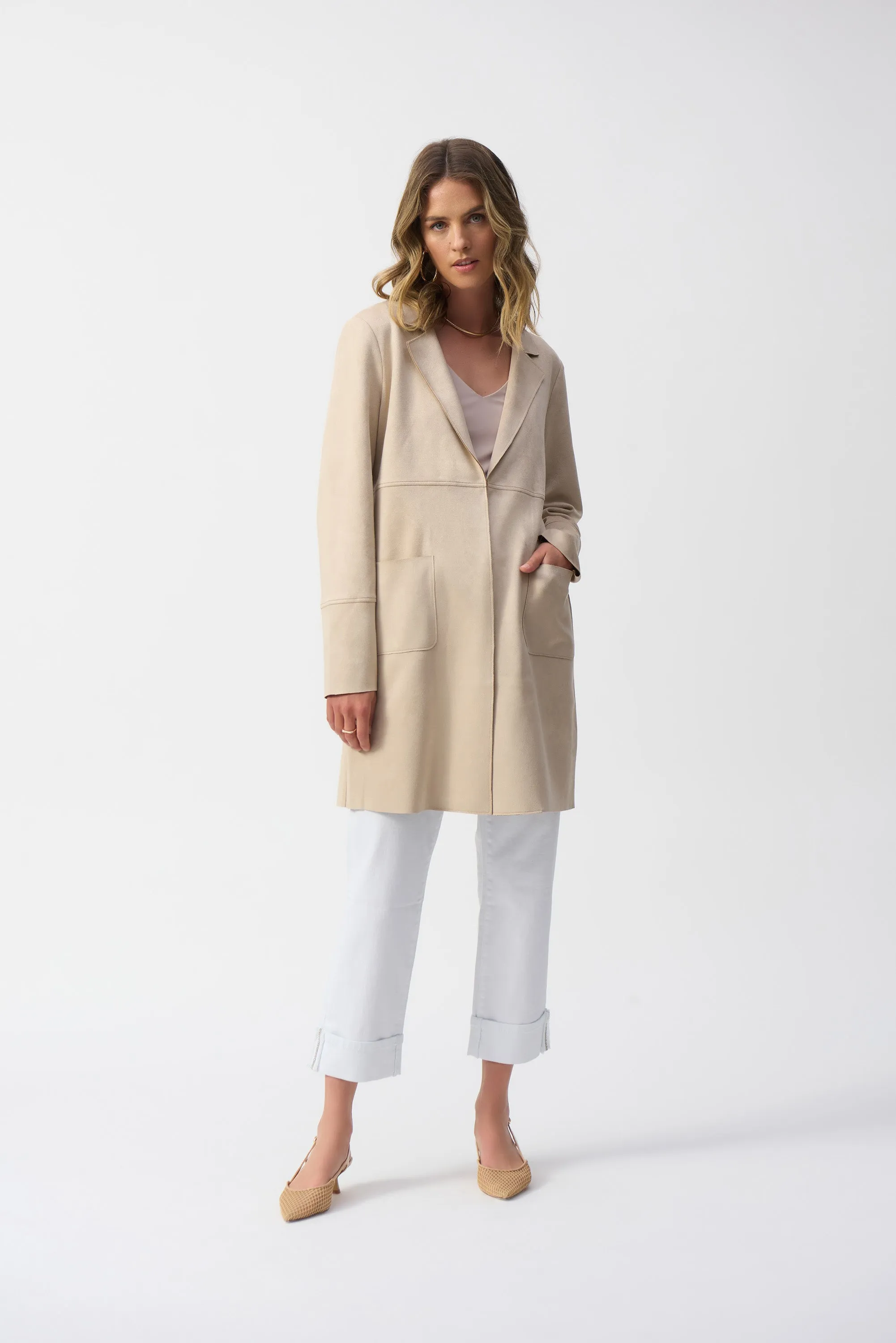 Faux Suede Tunic Jacket