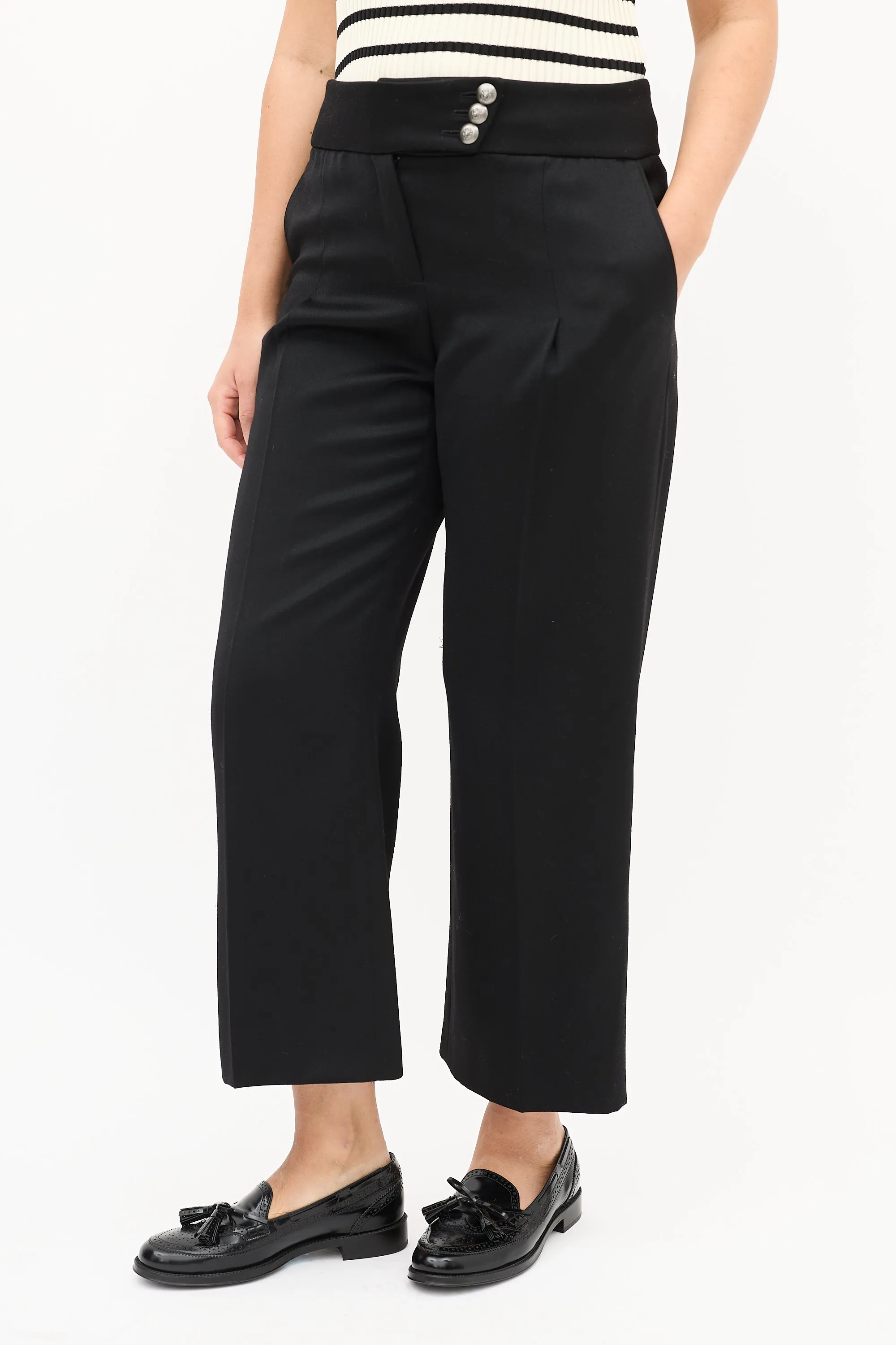 FW 2008 Black Wool Wide Leg Trouser