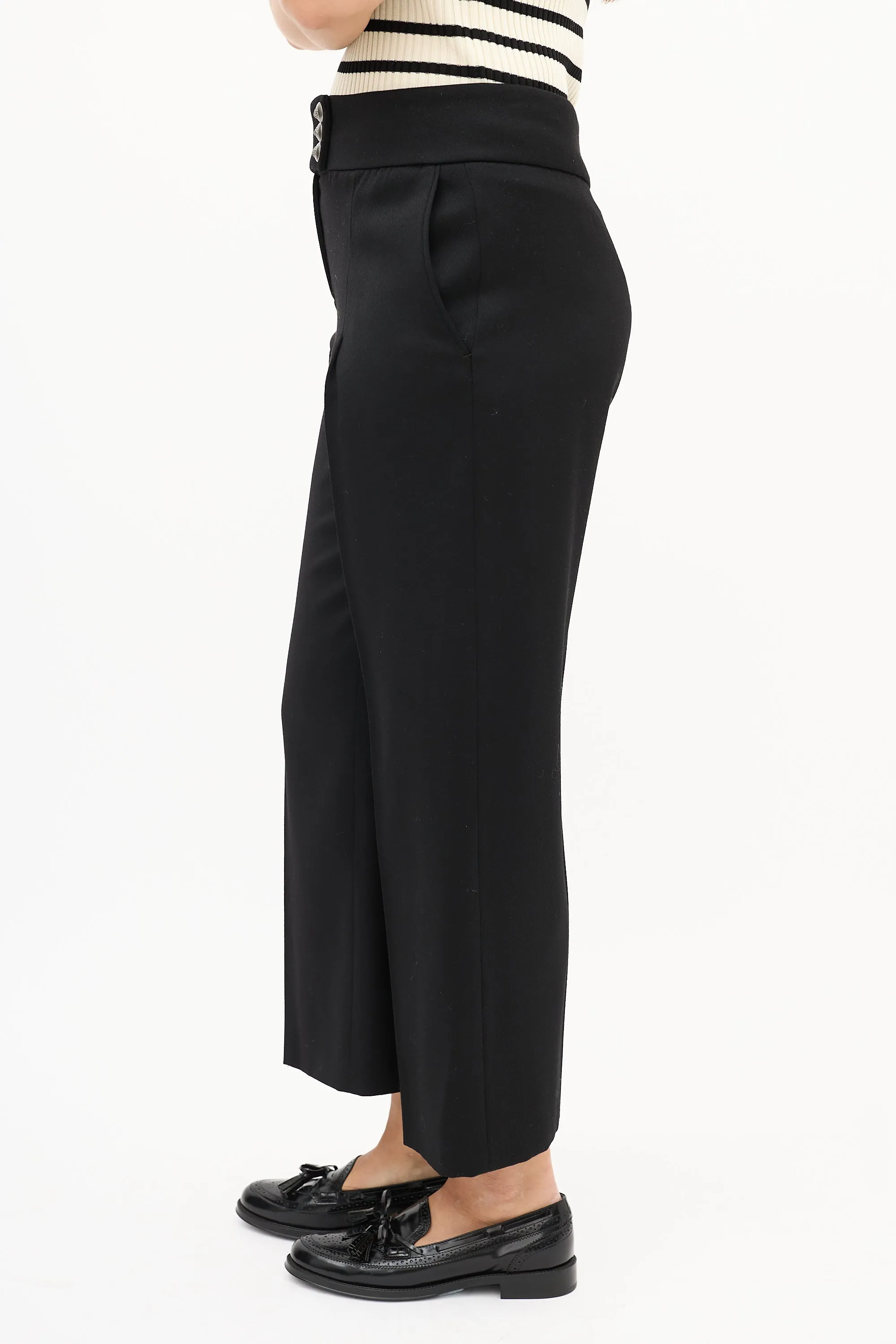 FW 2008 Black Wool Wide Leg Trouser