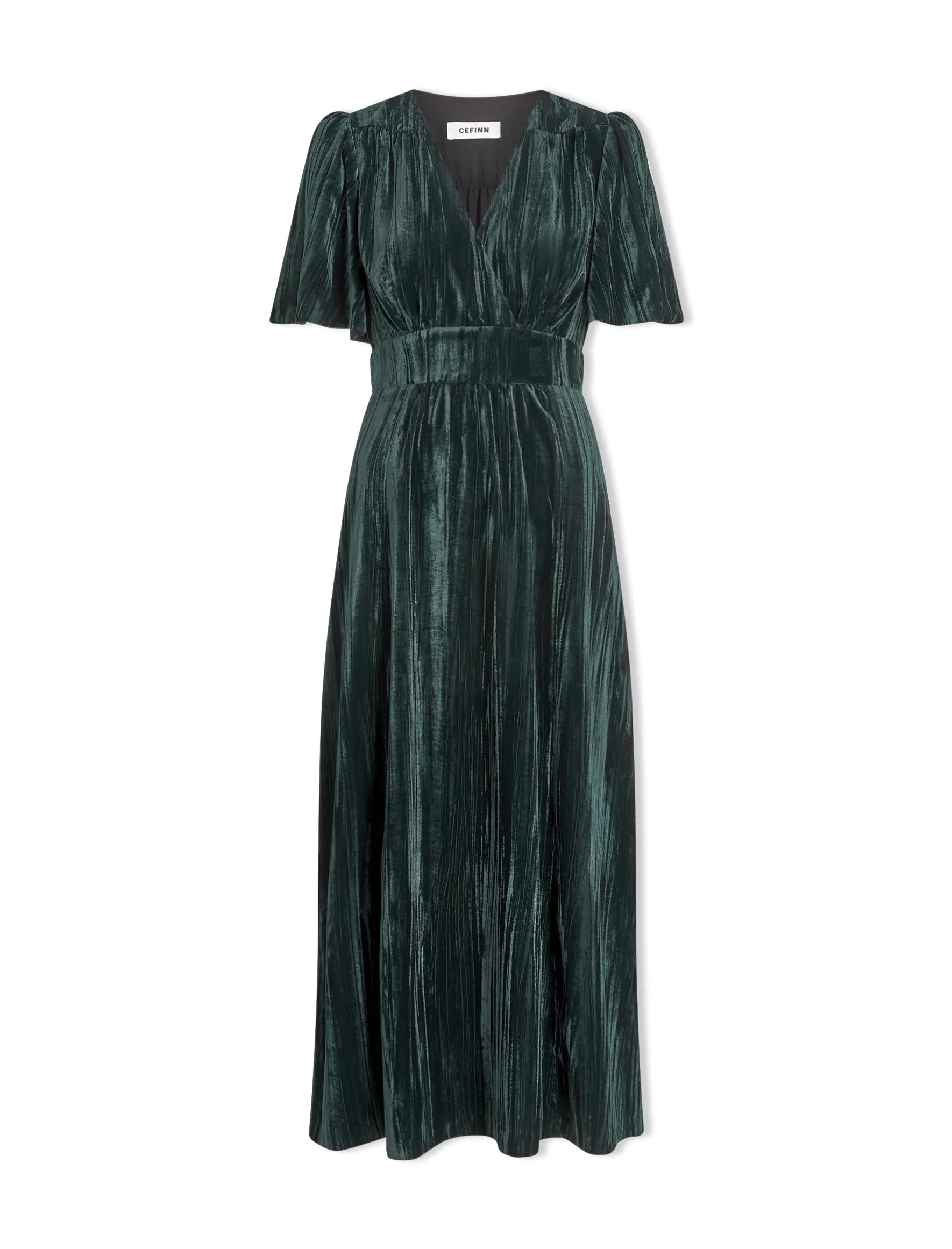 Gina Velvet Maxi Dress - Dark Green