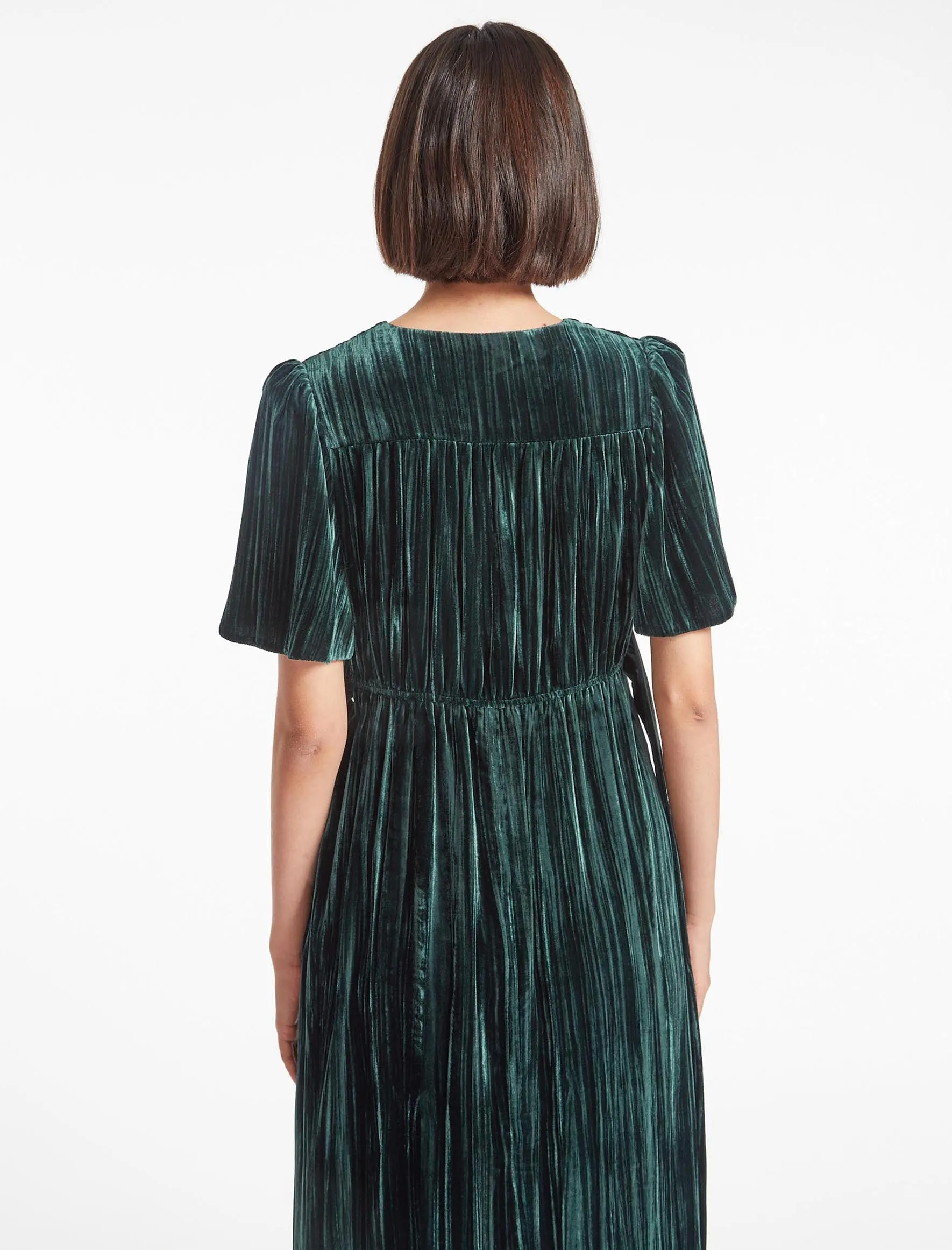 Gina Velvet Maxi Dress - Dark Green