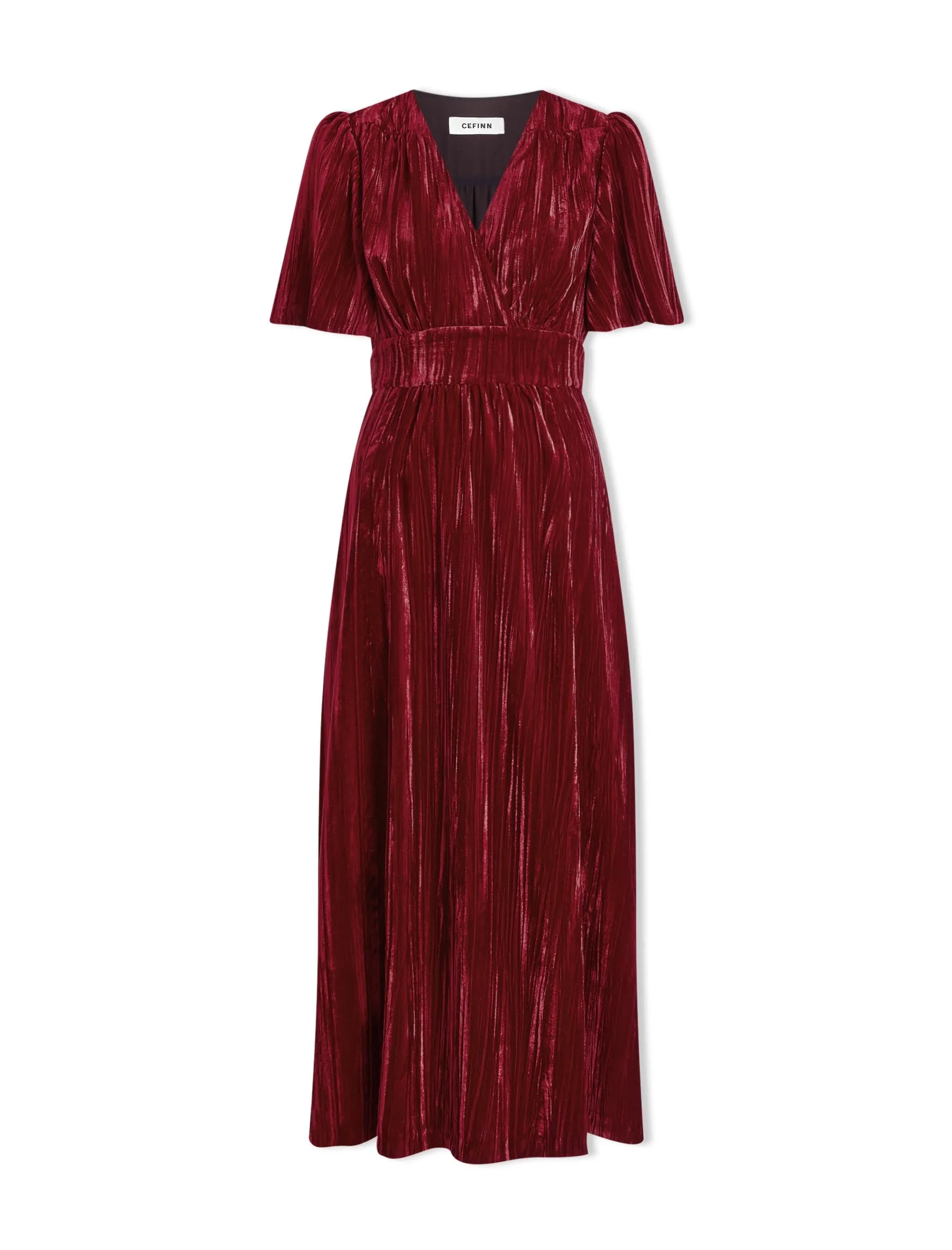 Gina Velvet Maxi Dress - Red