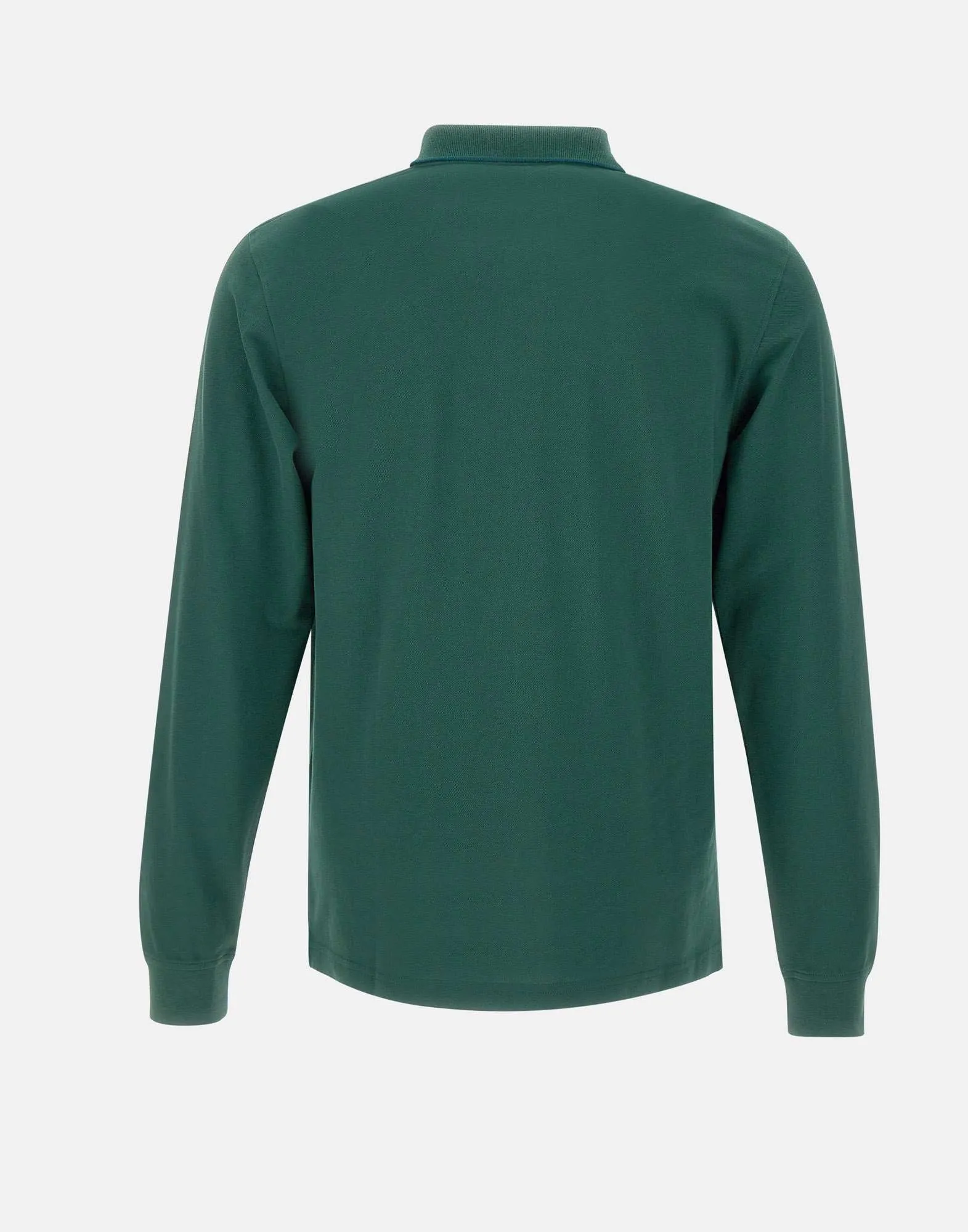 Green Long Sleeve Striped Polo Shirt