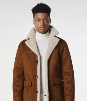 Jarvis Faux Suede Shearling Coat