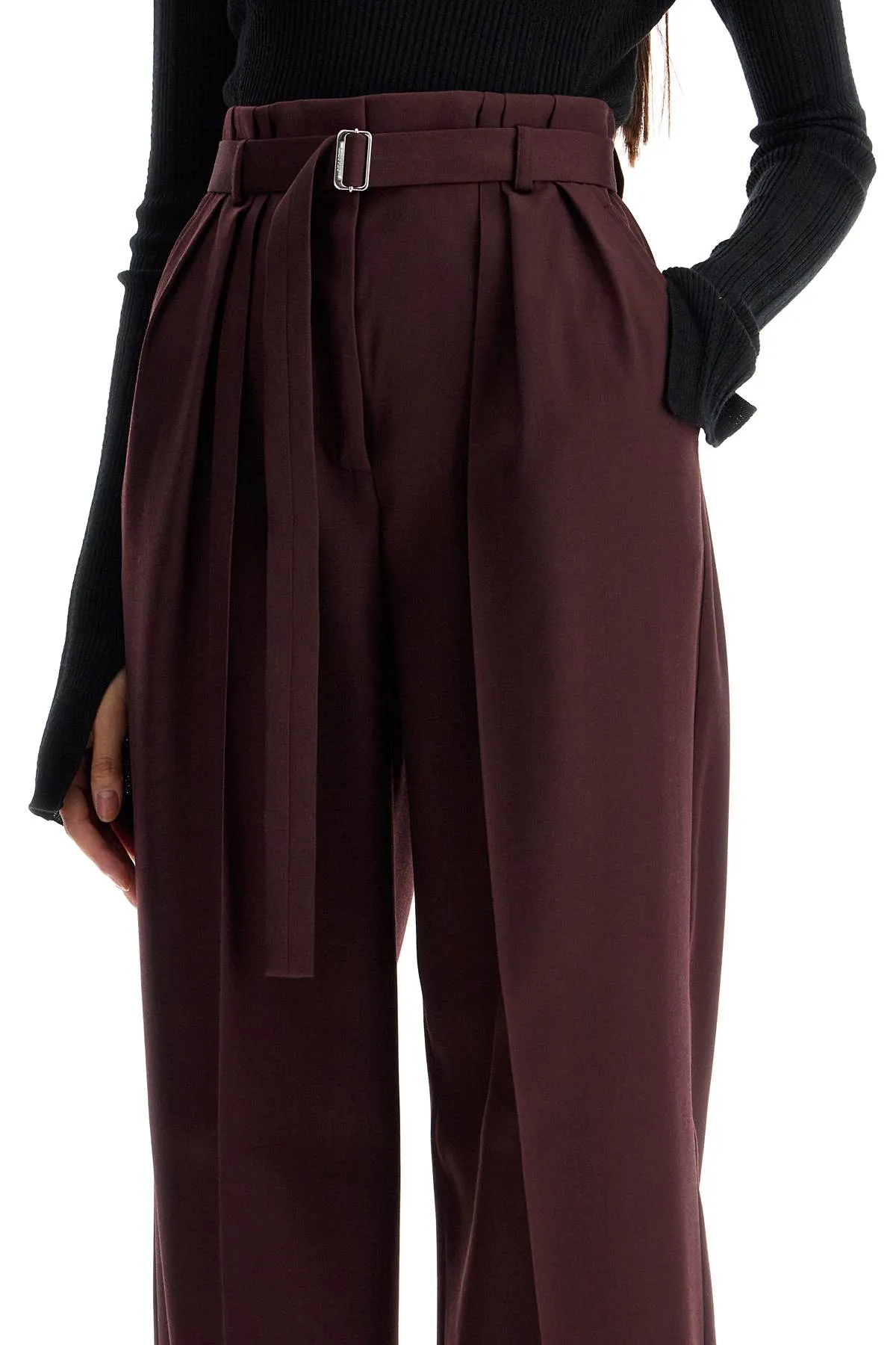 Lanvin Wide-Leg Pants With Belt