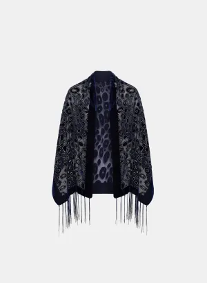 Leopard Print Fringe Hem Wrap