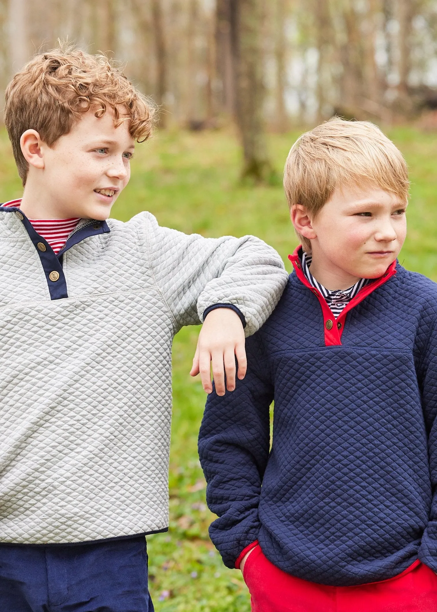 Long Sleeve Polo - Navy Stripe