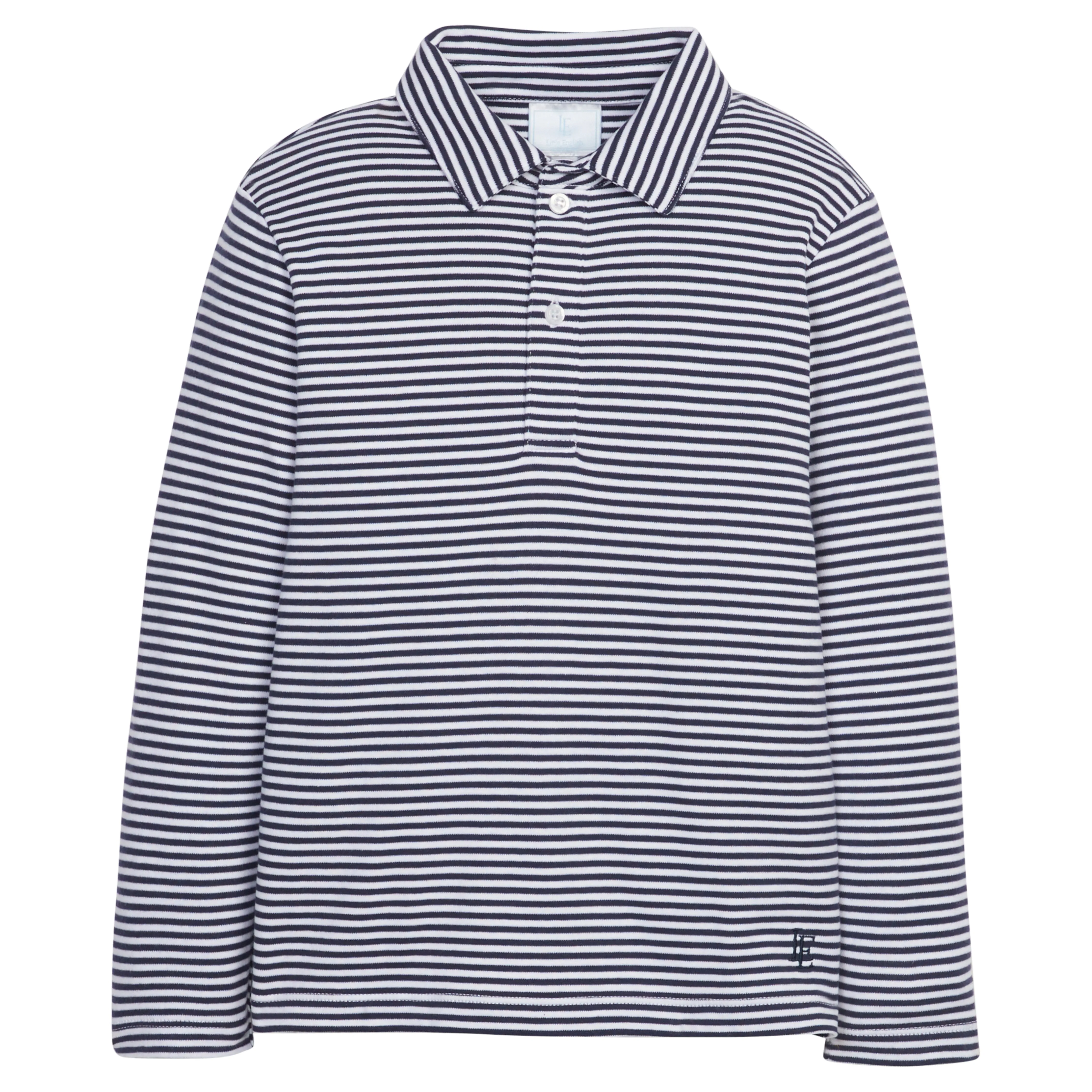 Long Sleeve Polo - Navy Stripe