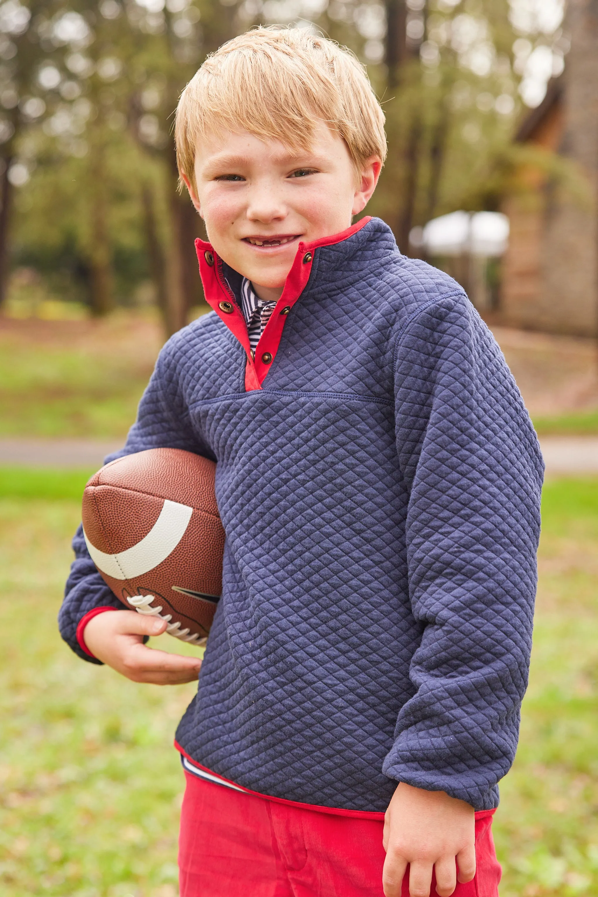 Long Sleeve Polo - Navy Stripe