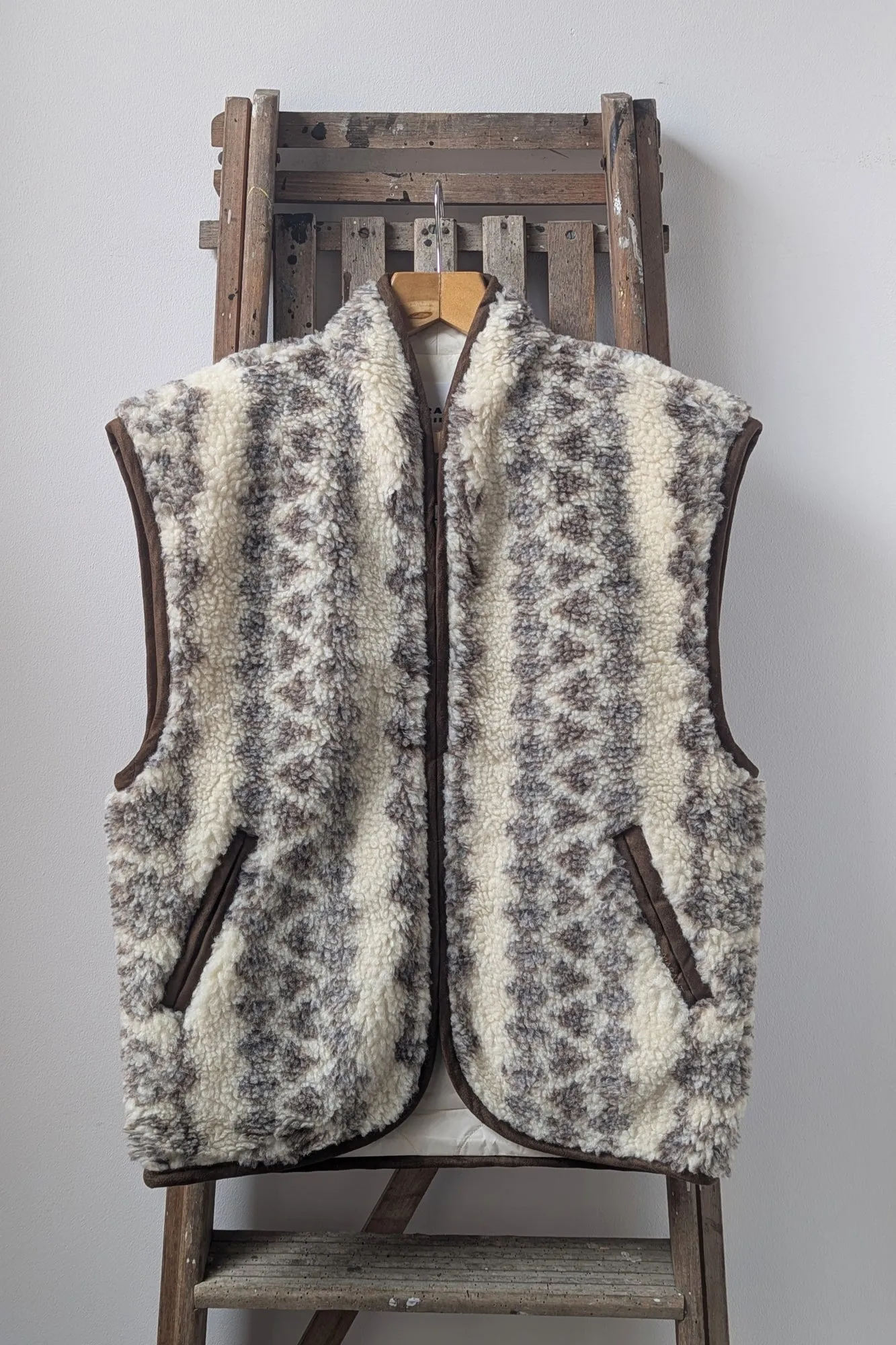 Maximilia Ecru Faux-Shearling Gilet