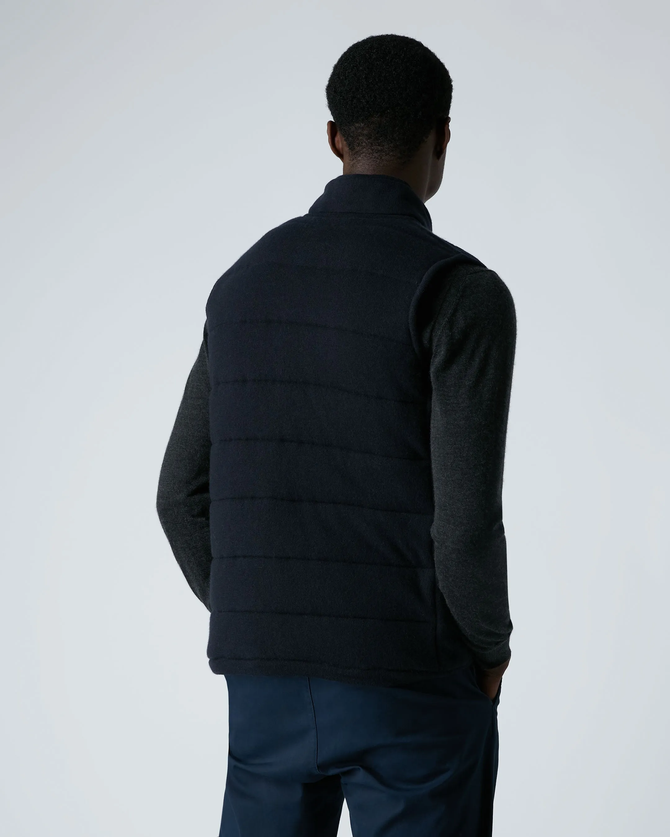 Men's Mall Cashmere Gilet Navy Blue