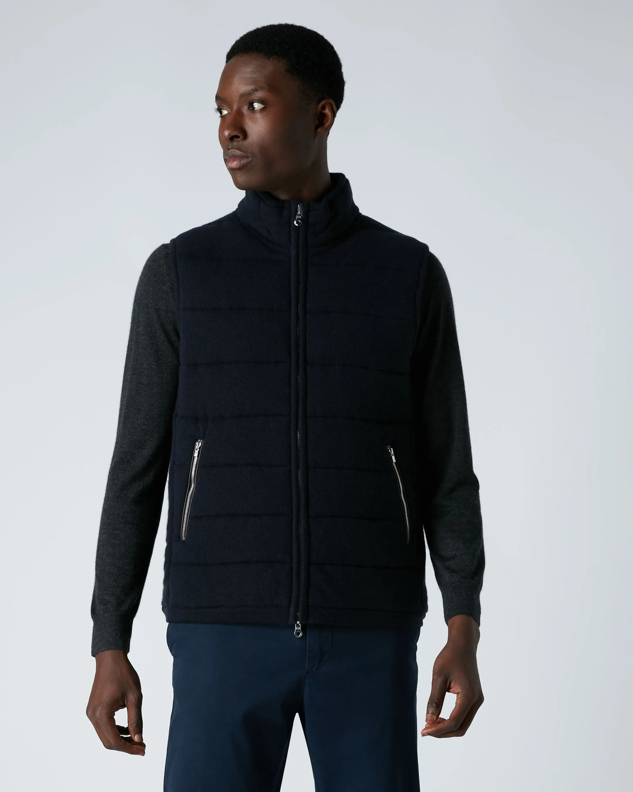 Men's Mall Cashmere Gilet Navy Blue