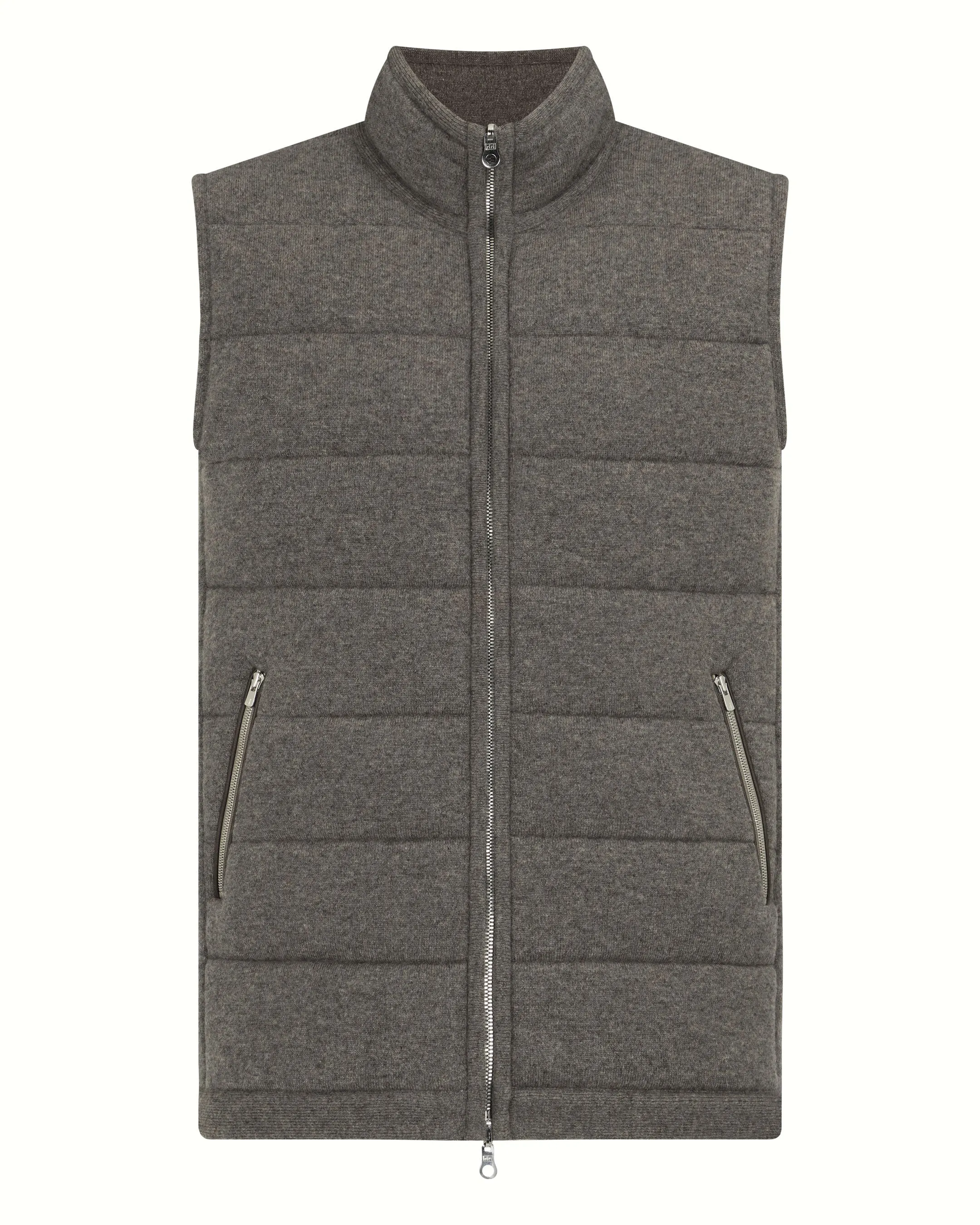 Men's Mall Cashmere Gilet Wood Smoke Brown