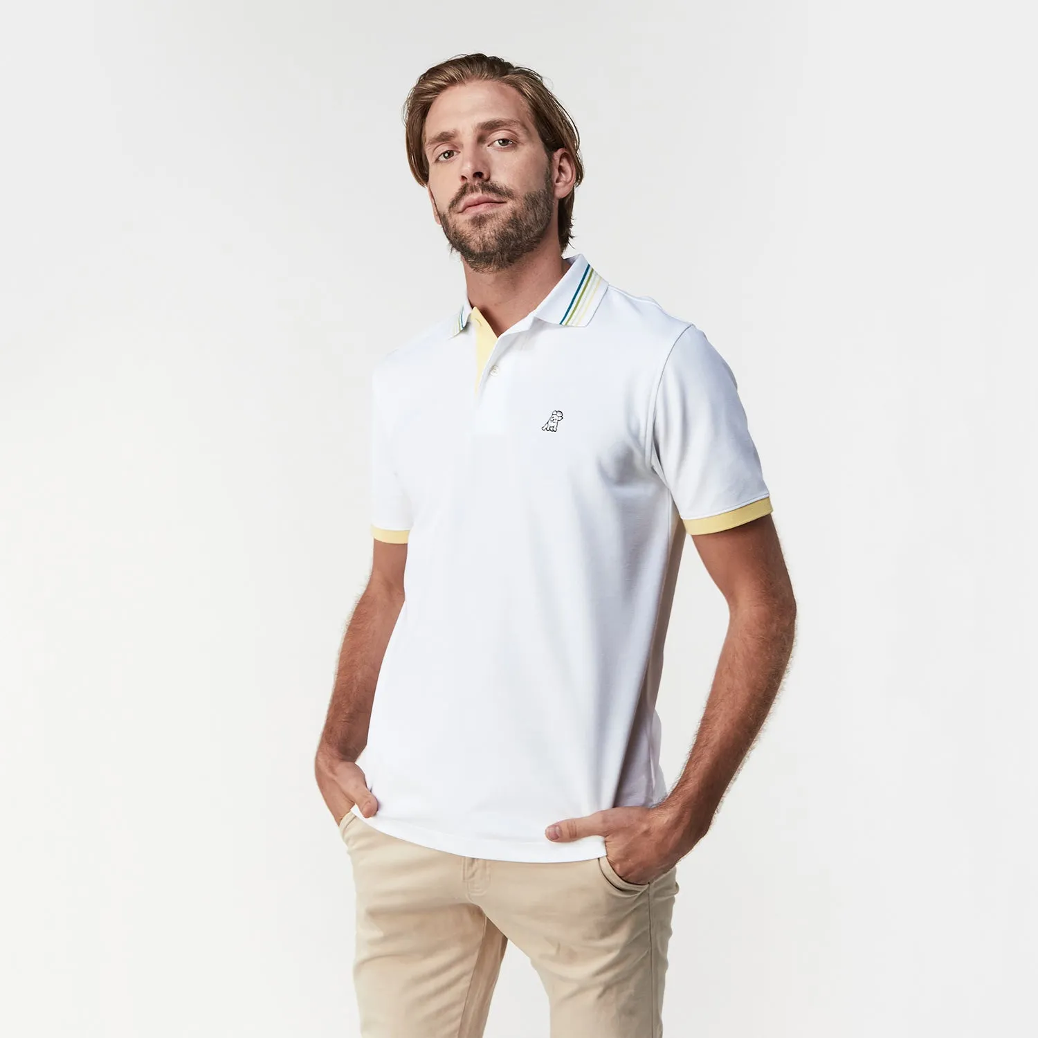 Men's Striped Details Polo Shirt